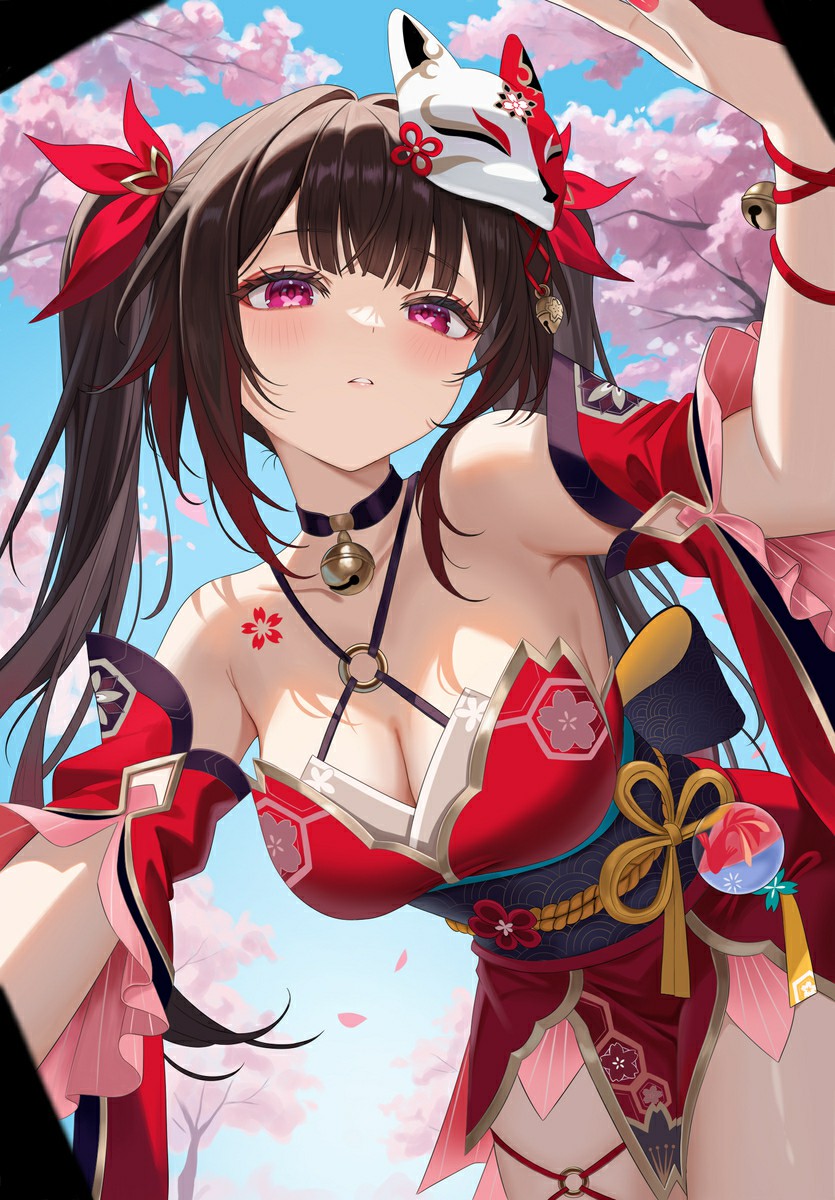 樱花烂漫里的花火 和风造型甜魅值拉满