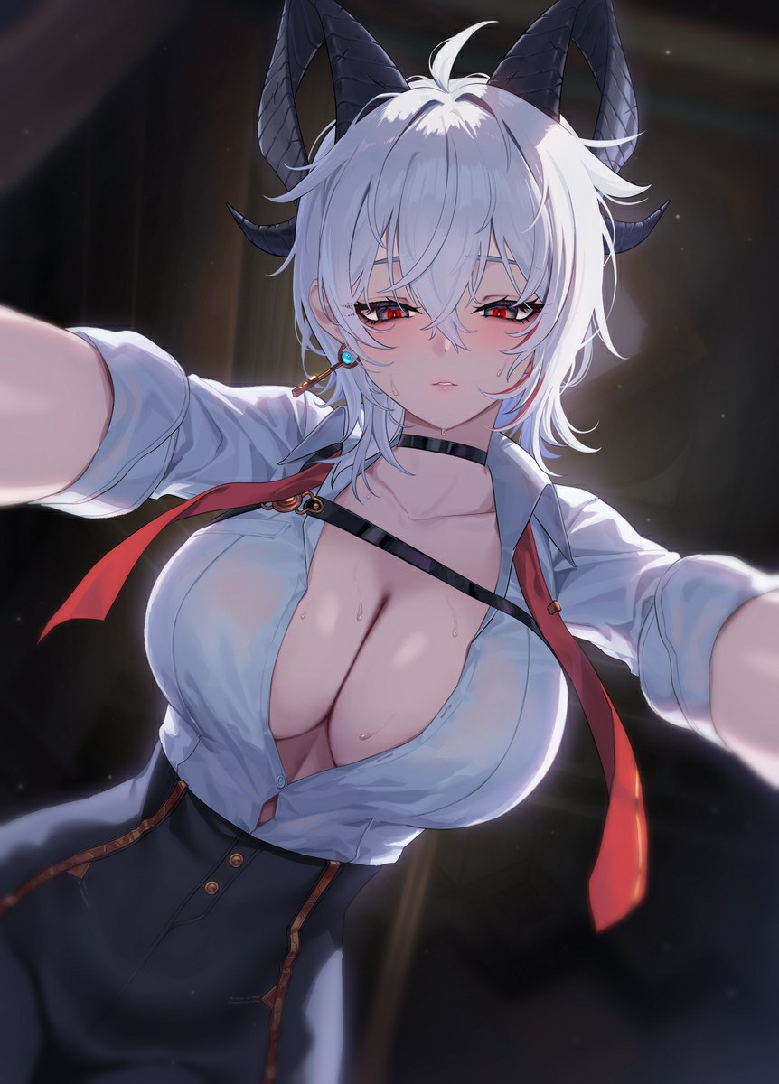 白发红眼魅魔御姐，禁欲与性感氛围感拉满