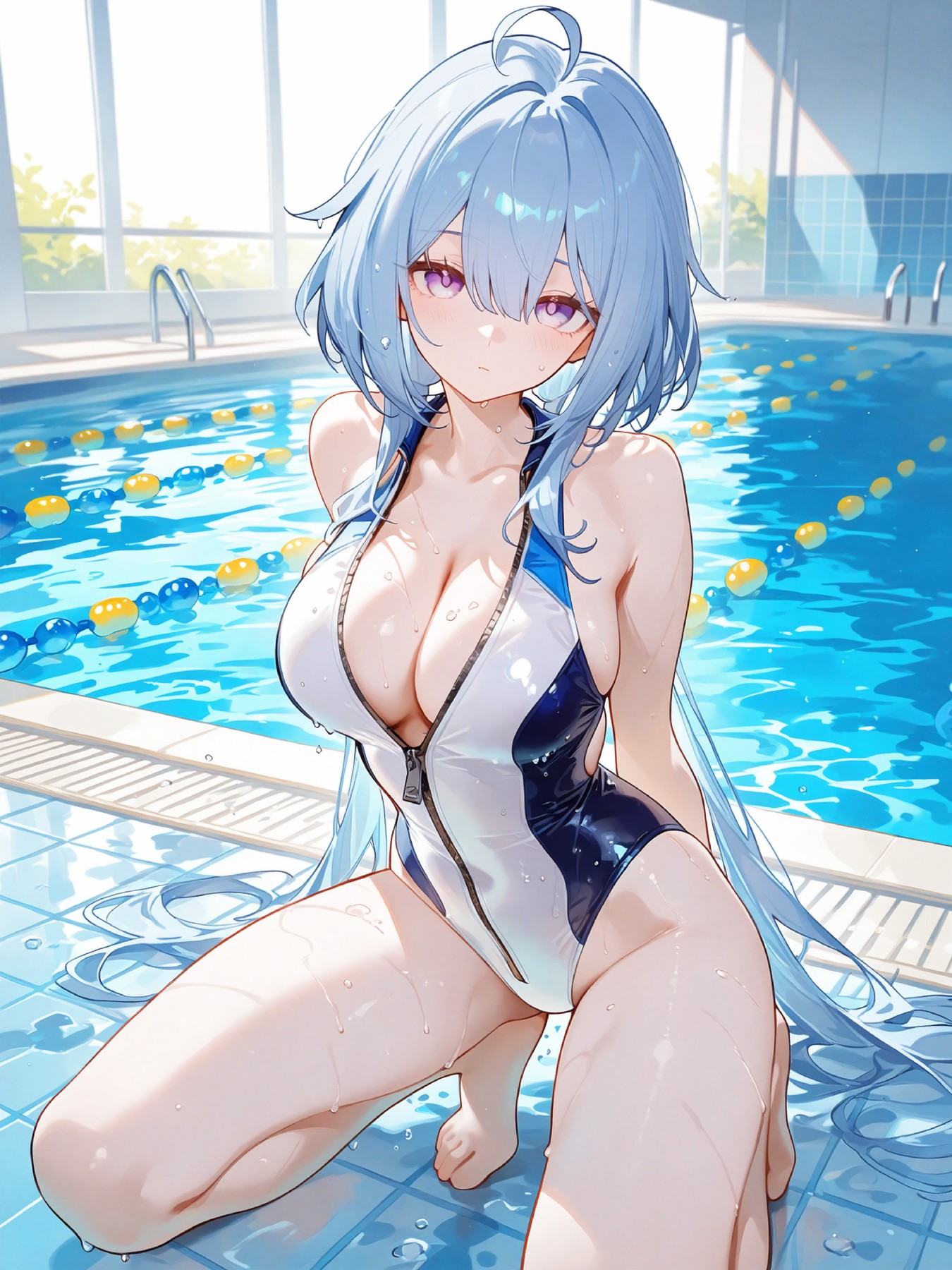 泳池边的清凉动漫美少女