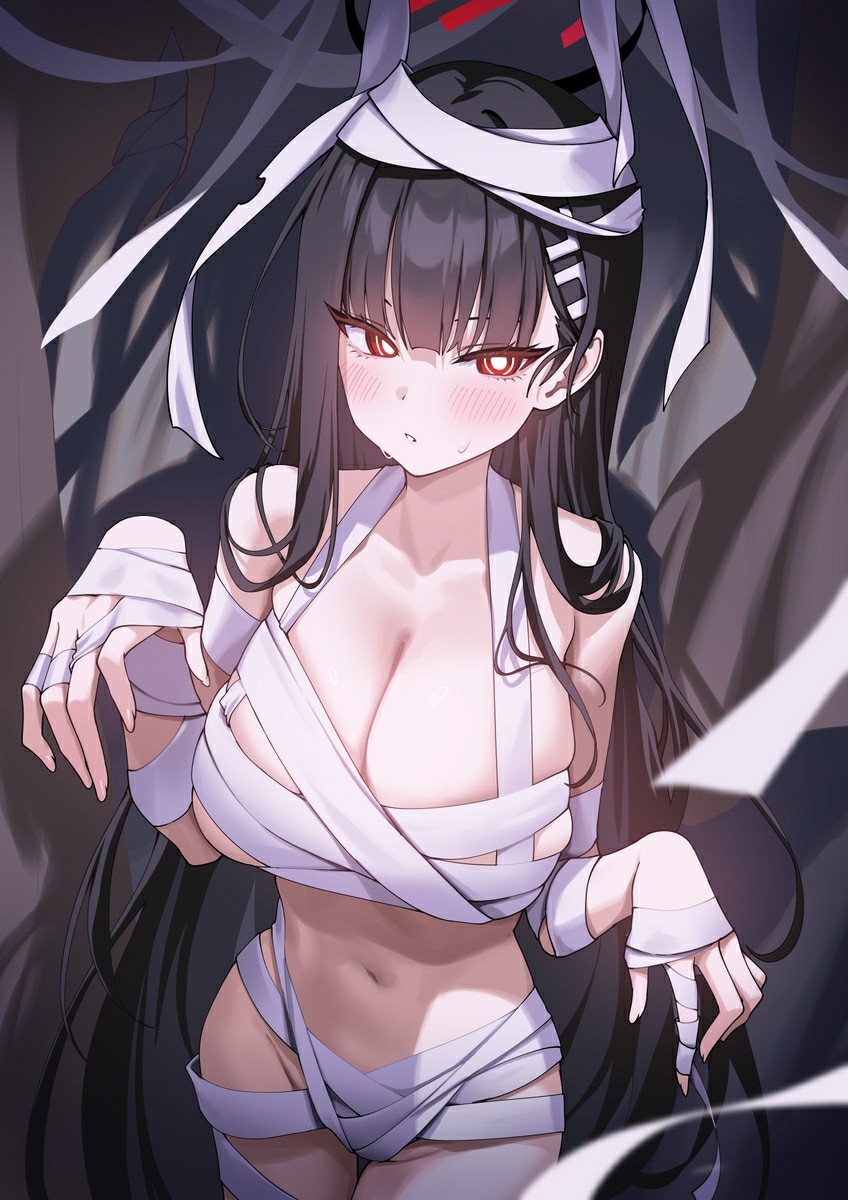 绷带风动漫少女，神秘带感小性感