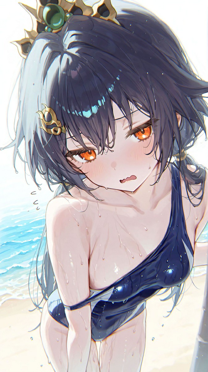 海边泳装美少女，夏日清凉感拉满