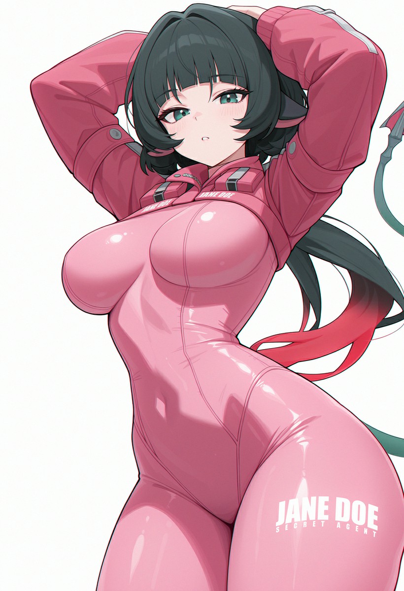 粉亮紧身特工连体衣 冷艳魅系少女太飒了