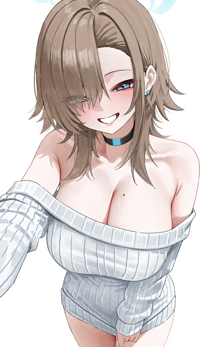 慵懒露肩针织衫，甜飒笑容直击心房