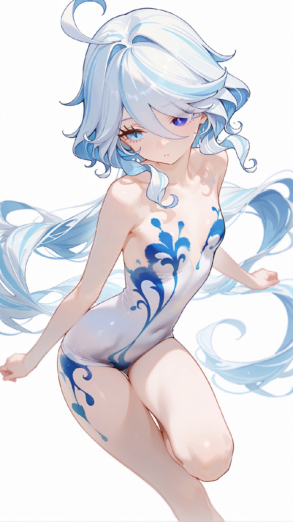 梦幻蓝发少女的灵动之美