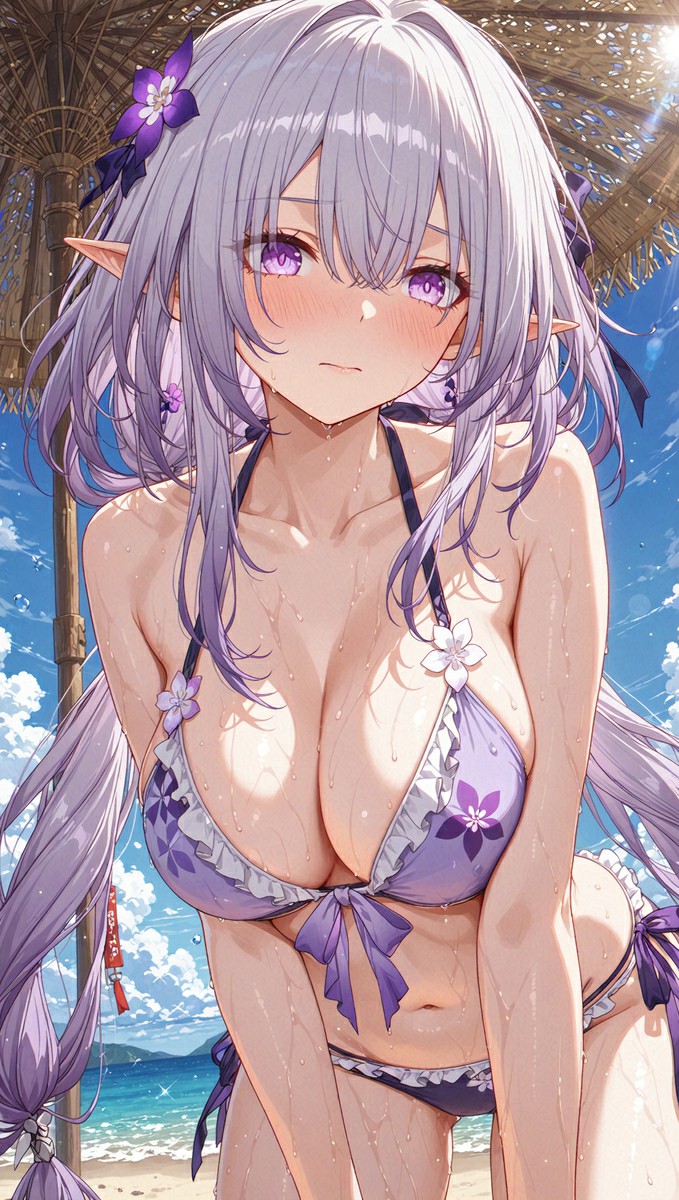 海边泳装精灵少女，夏日清凉感拉满