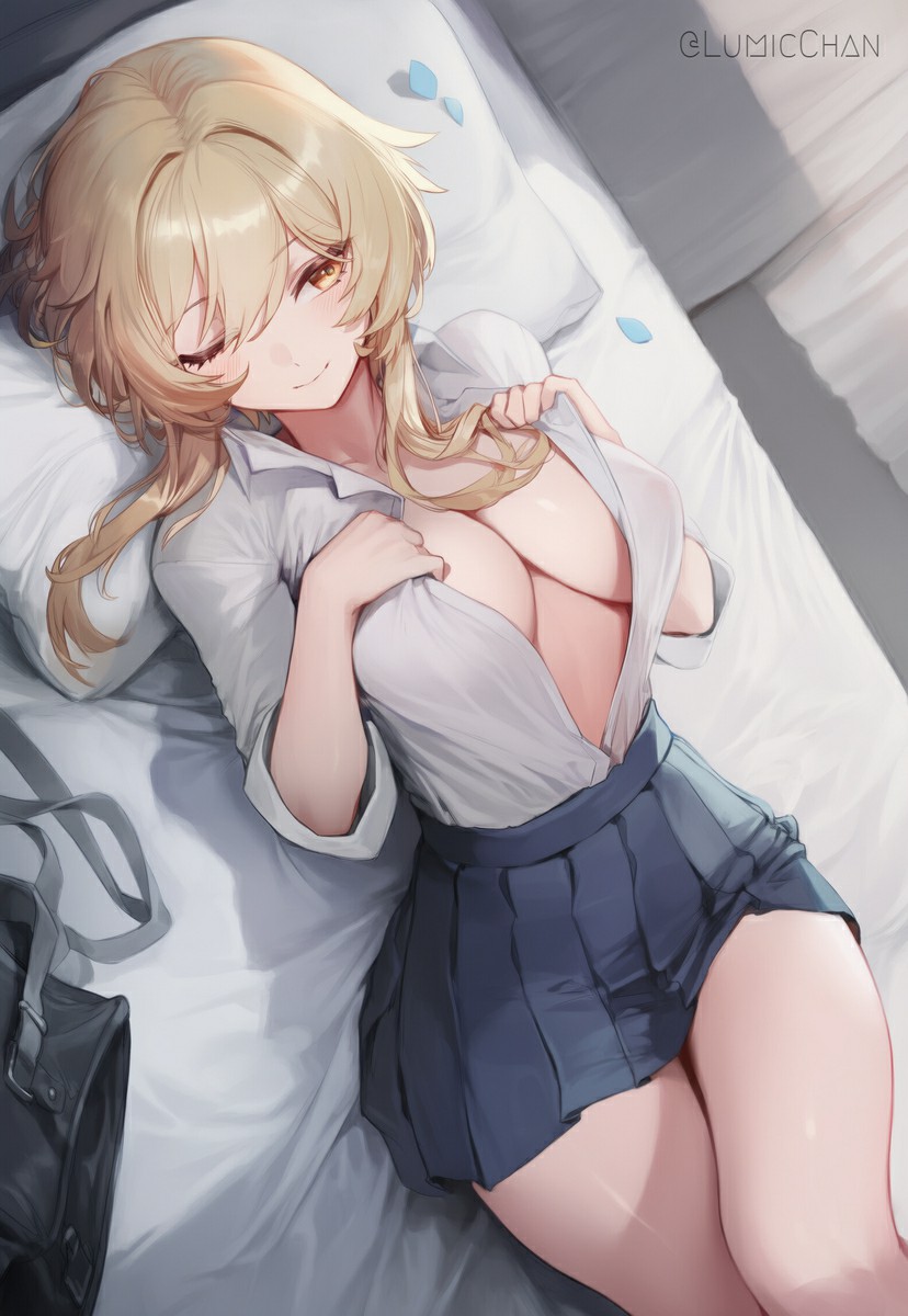 金发美少女的慵懒居家氛围感穿搭