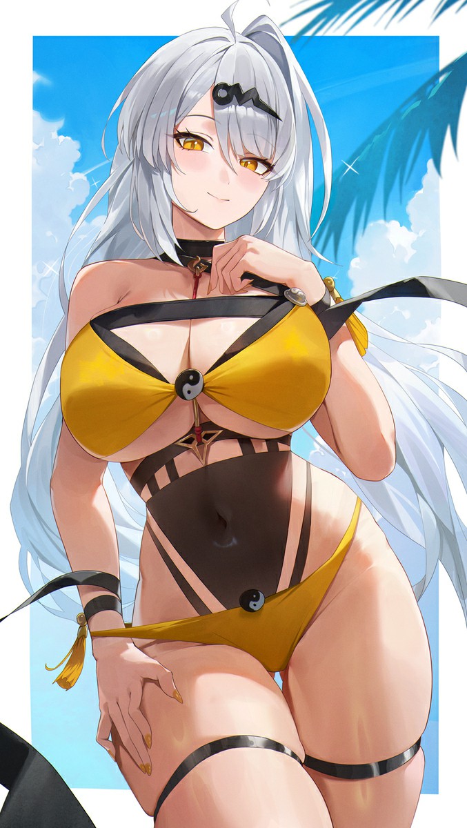 银发御姐夏日泳装登场 太极元素尽显国风酷