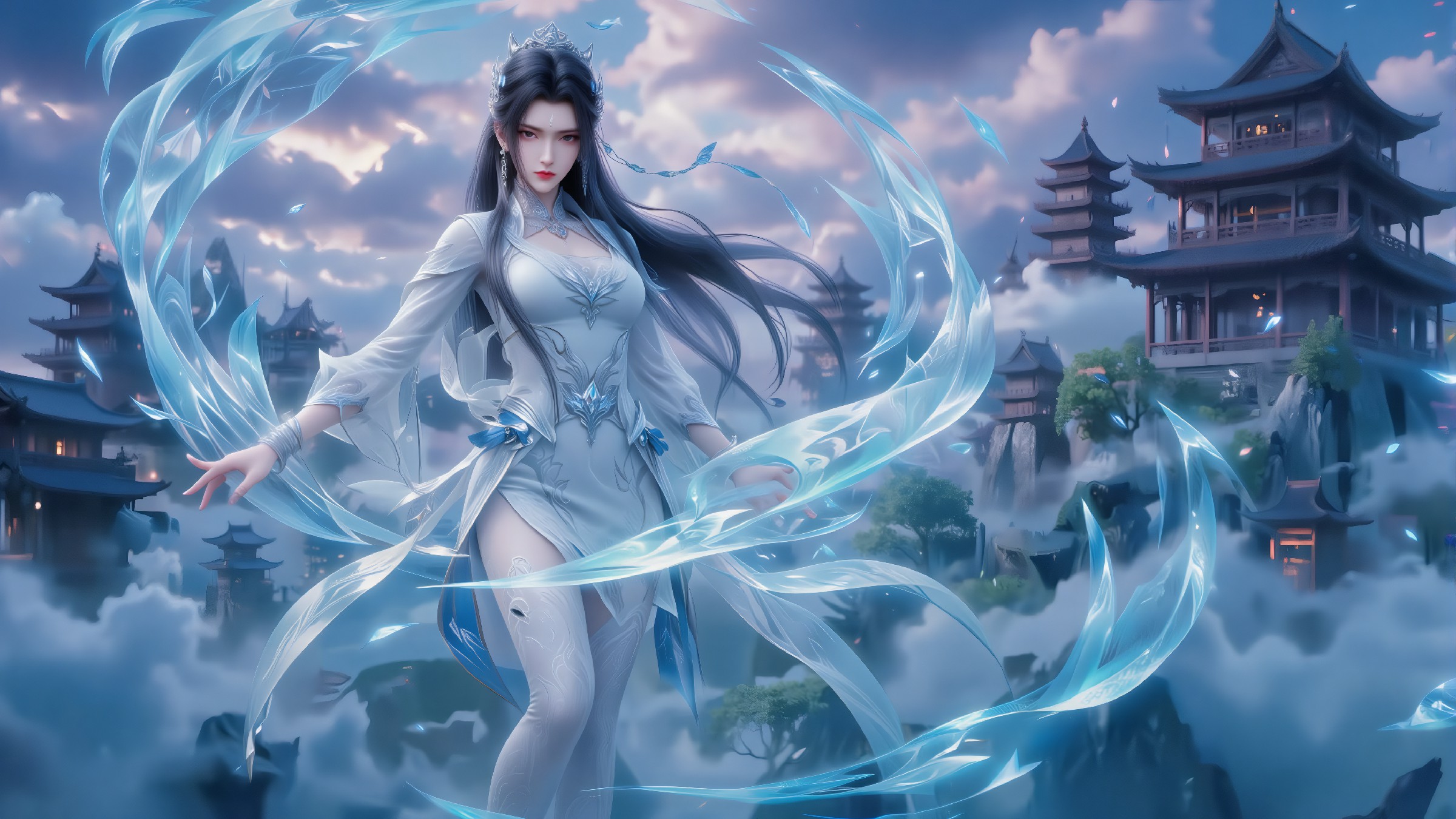 古风仙侠仙子 蓝光特效营造梦幻仙境