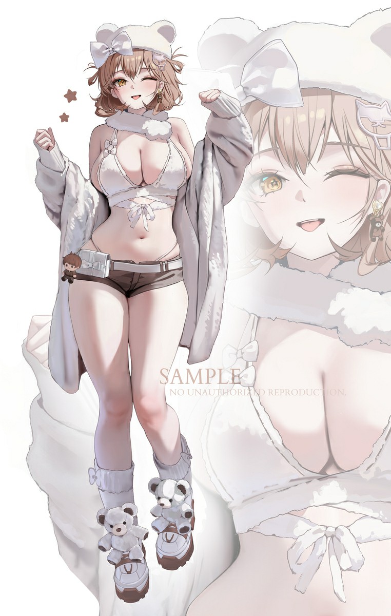 可爱小熊风二次元美少女穿搭展示