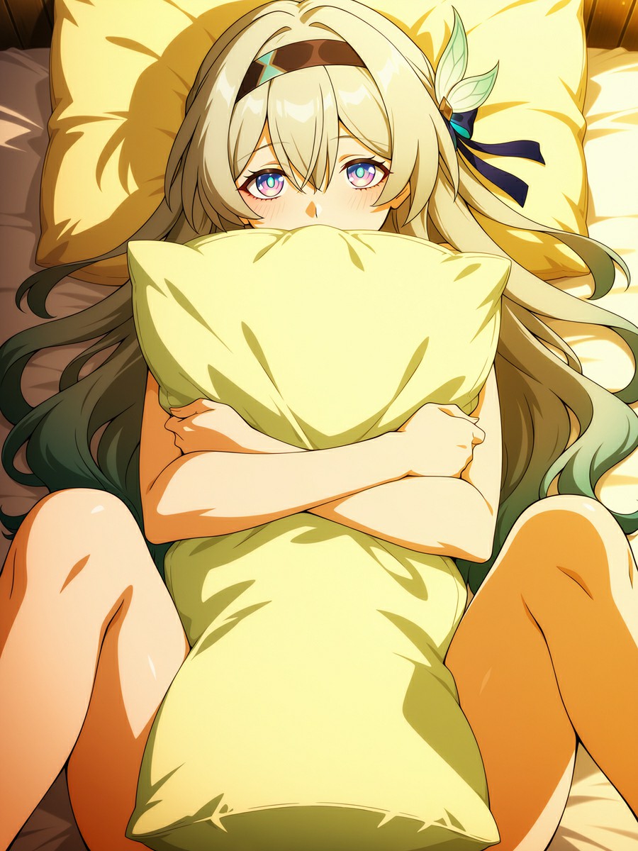 少女枕间的慵懒时光