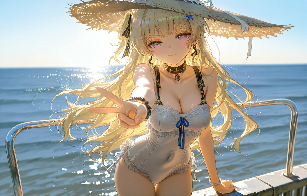 海边美少女的元气瞬间