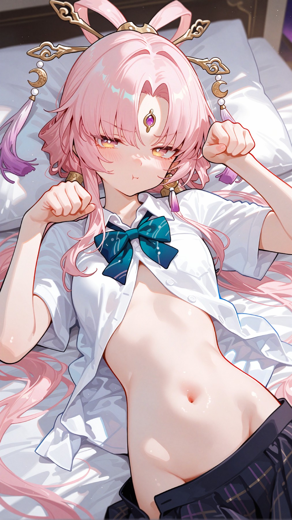 元气动漫少女的慵懒瞬间