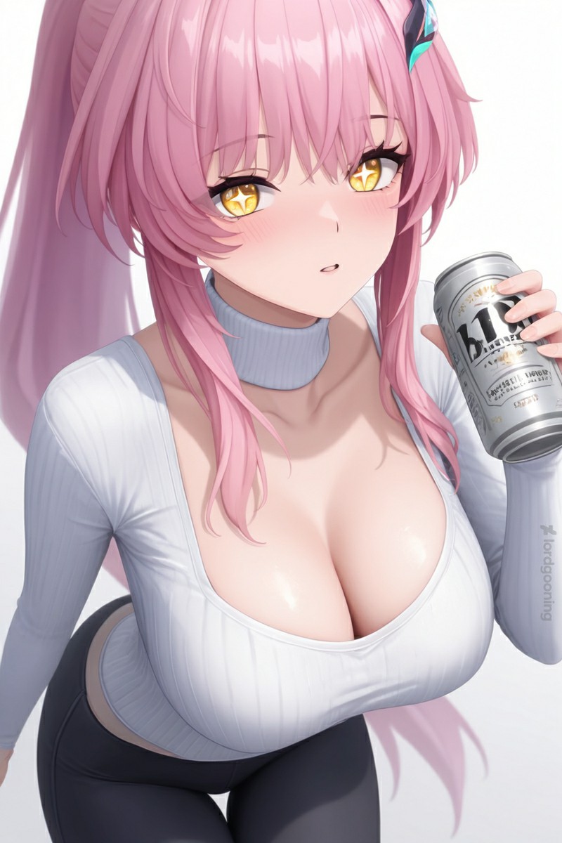 粉发二次元少女的清爽元气穿搭