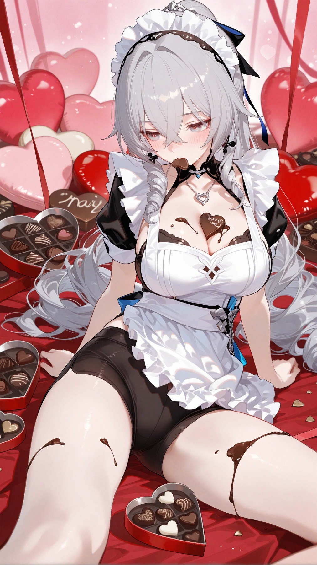 银发女仆与爱心巧克力的甜蜜时刻