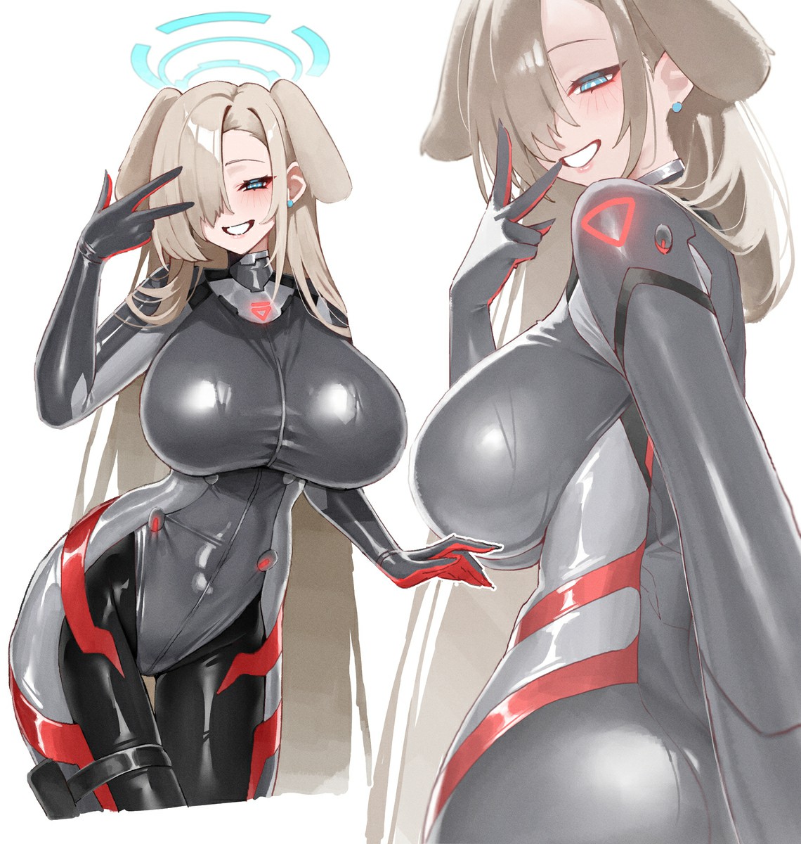 赛博风天使姐妹花的紧身衣造型