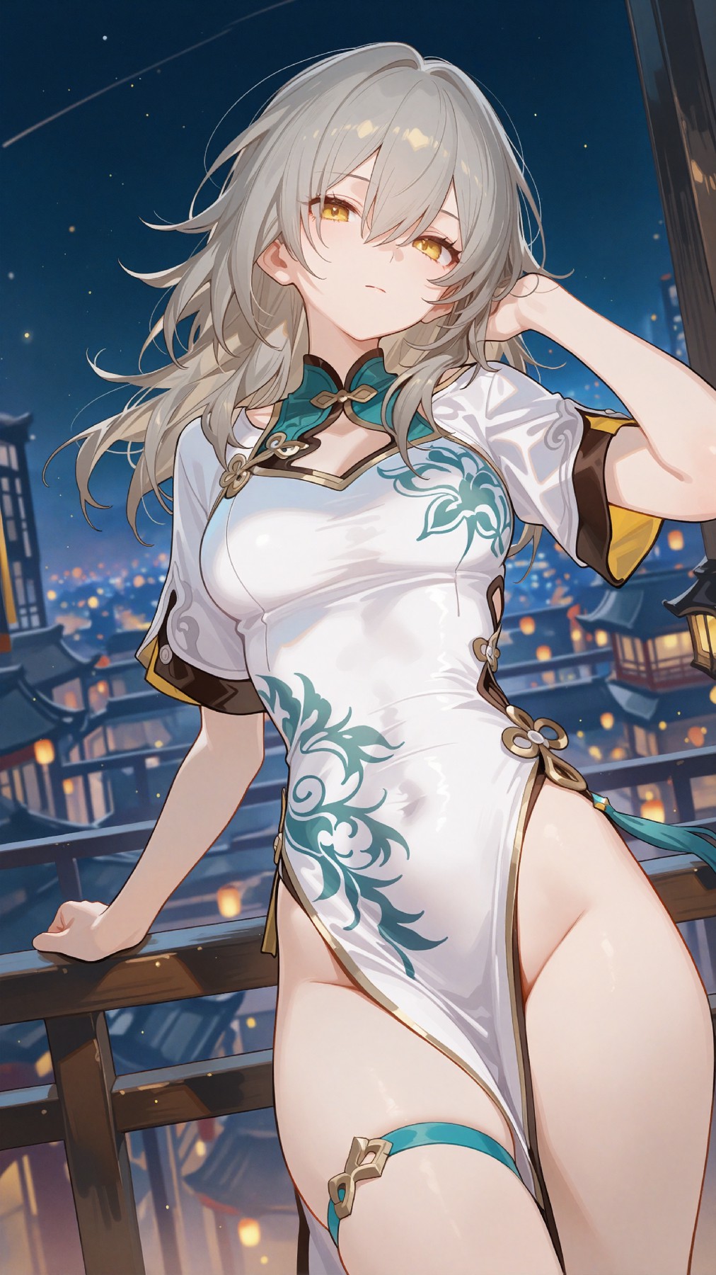 星穹铁道开拓者 夜街旗袍展绝美清冷风姿