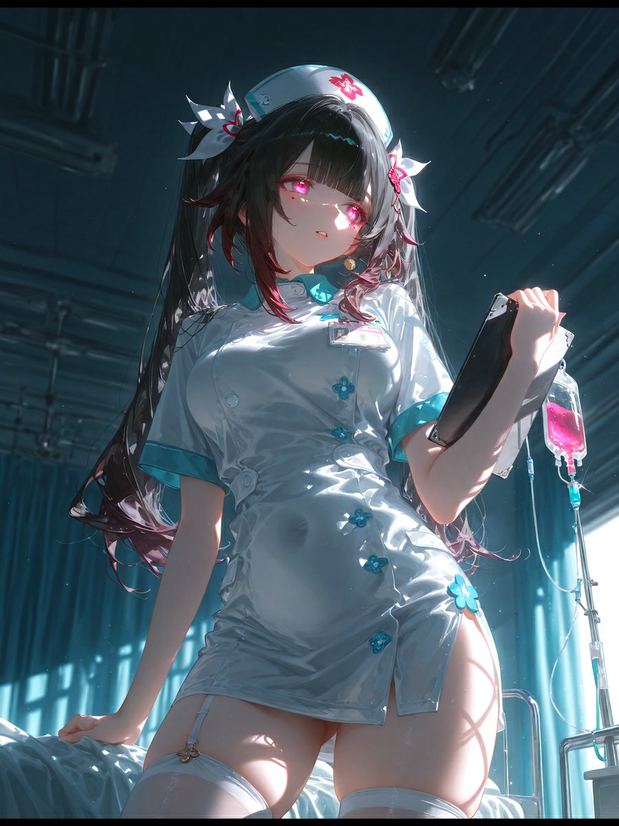 暗调病室里的异色瞳护士 冷艳氛围感拉满