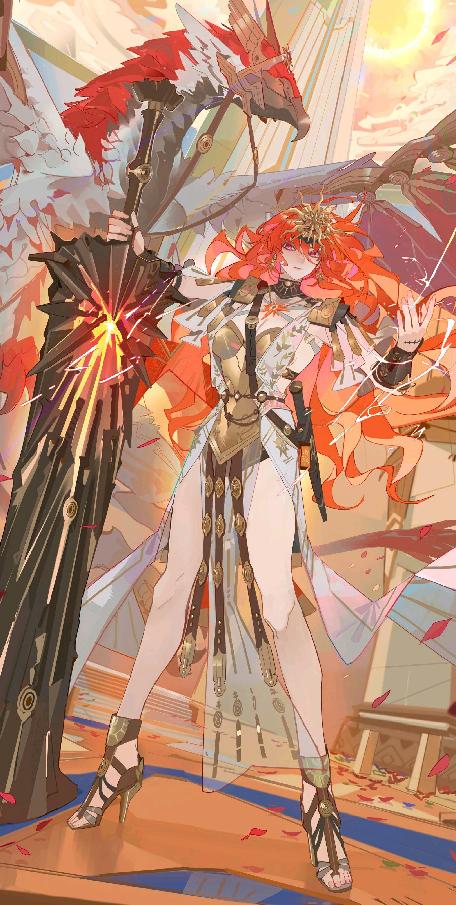 奇幻风格的红发飒爽女战士