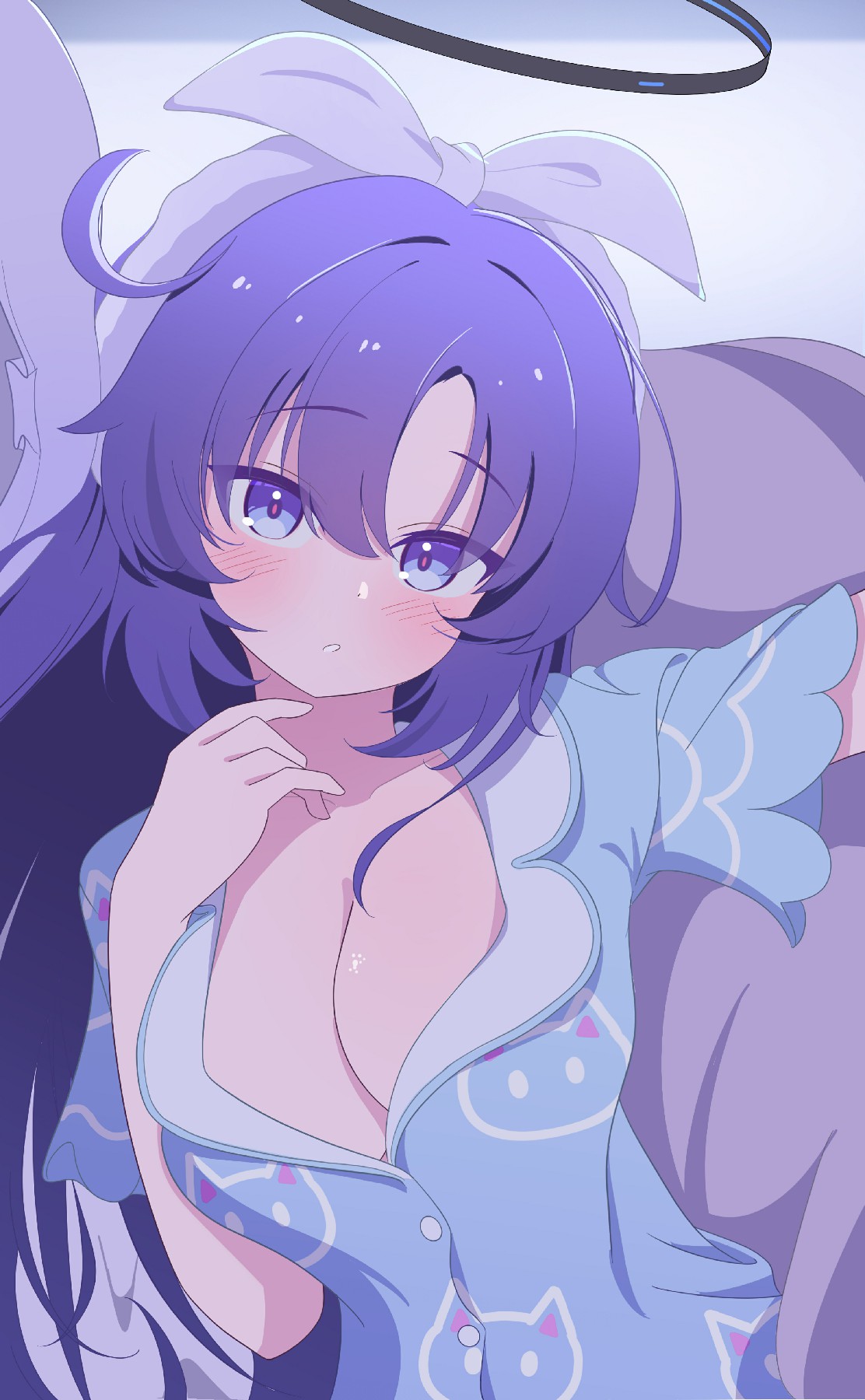 蓝发萌妹的治愈系睡衣居家日常