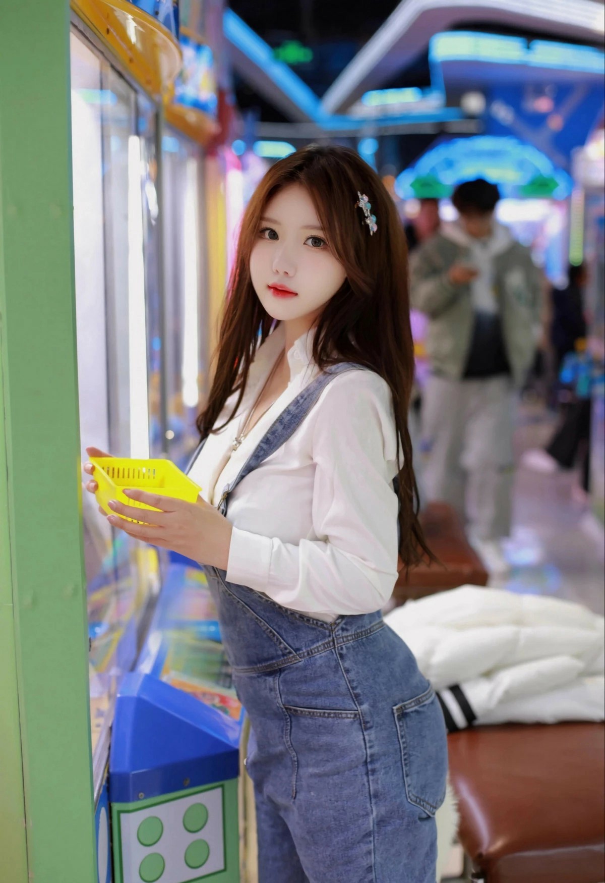 电玩城甜美少女的心动瞬间