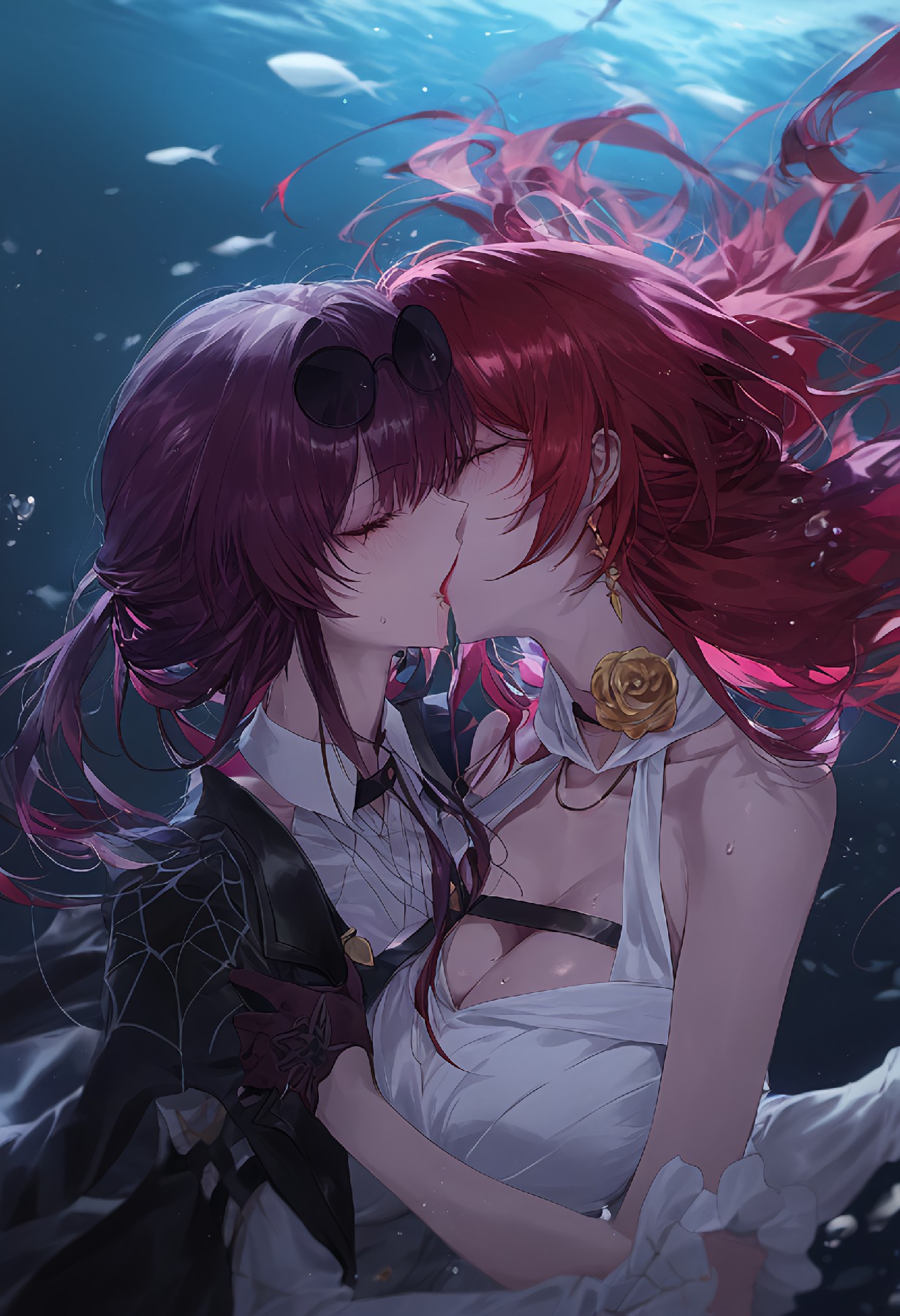 深海缱绻拥吻,卡芙卡与姬子的浪漫瞬间