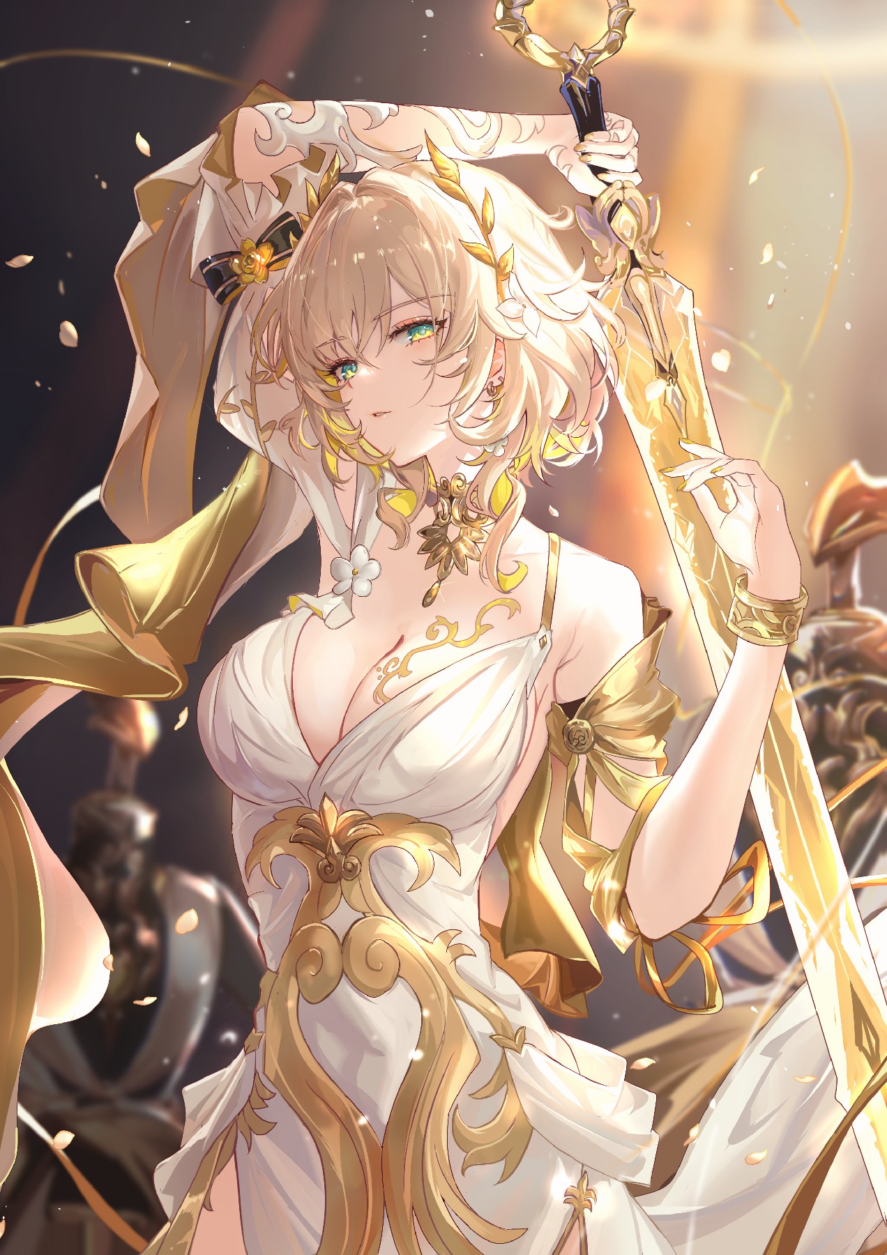 金白礼服配华丽金饰的二次元战姬