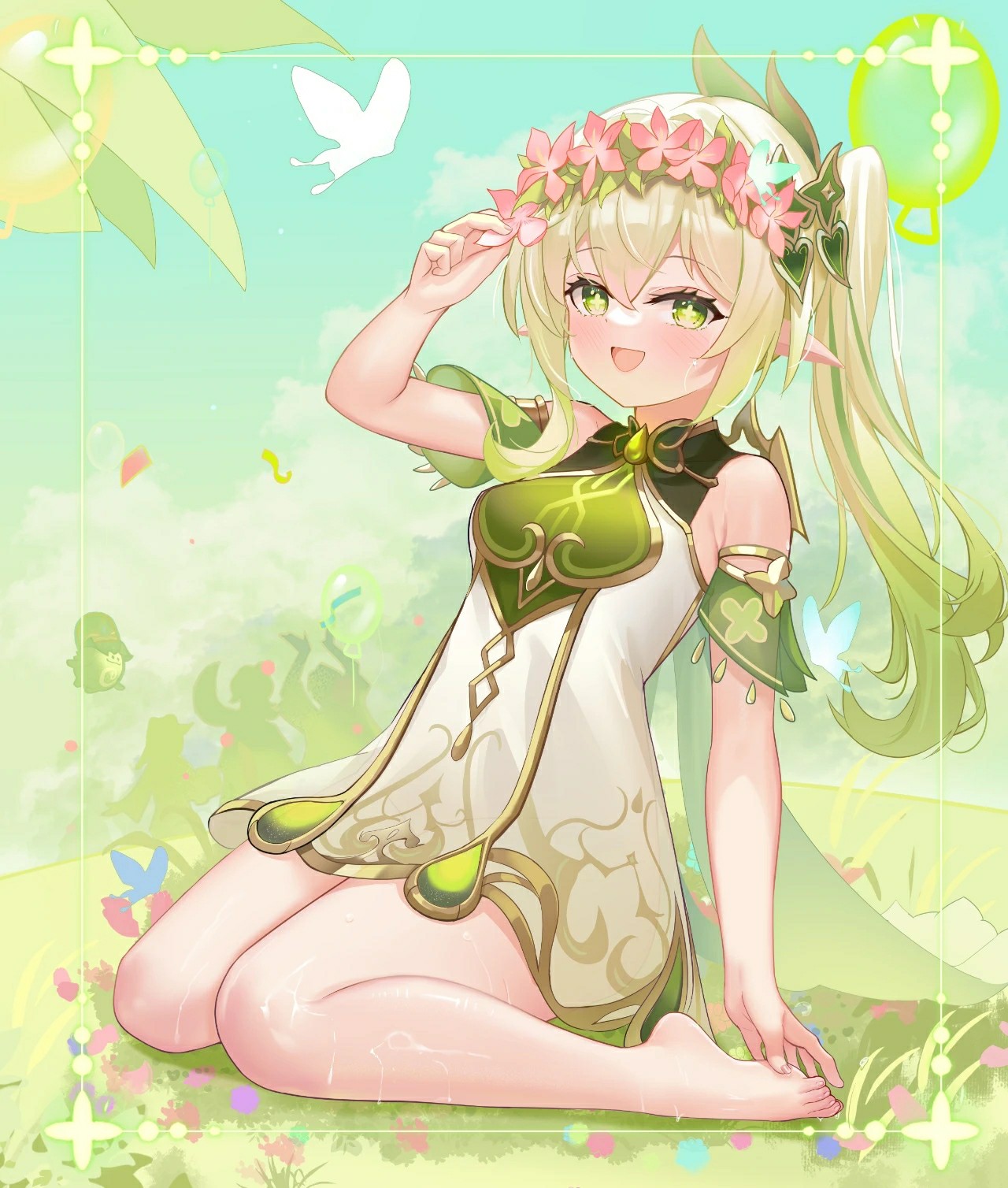 清新梦幻的精灵少女插画