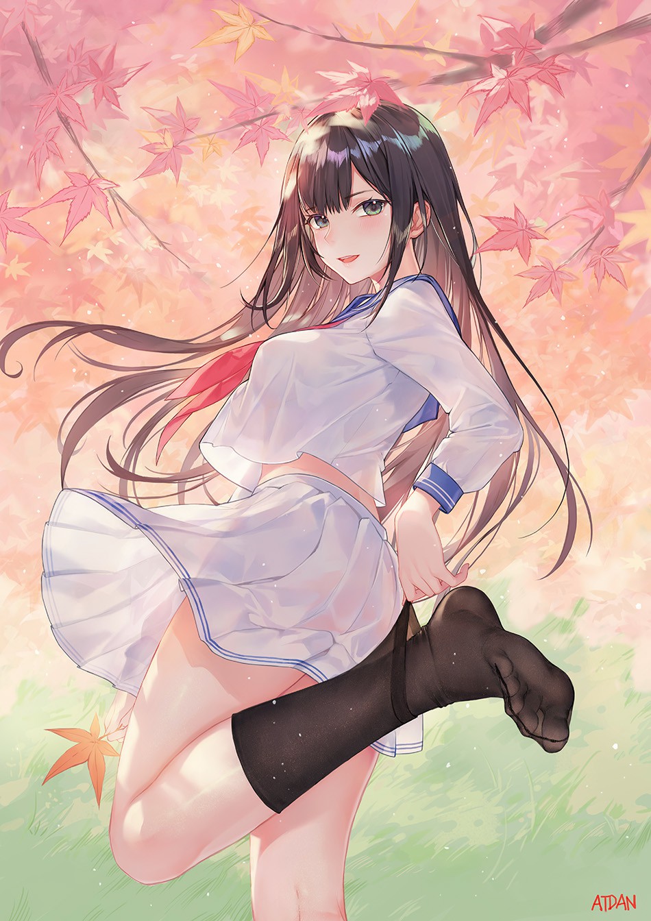 秋日里的元气美少女