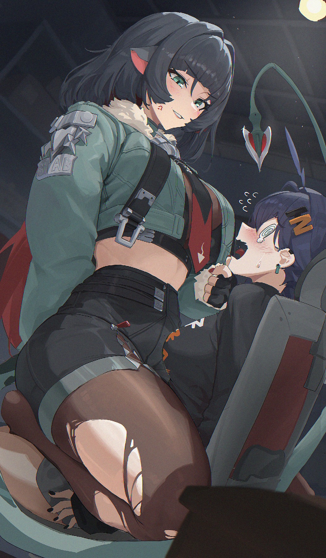 二次元酷飒角色互动画面