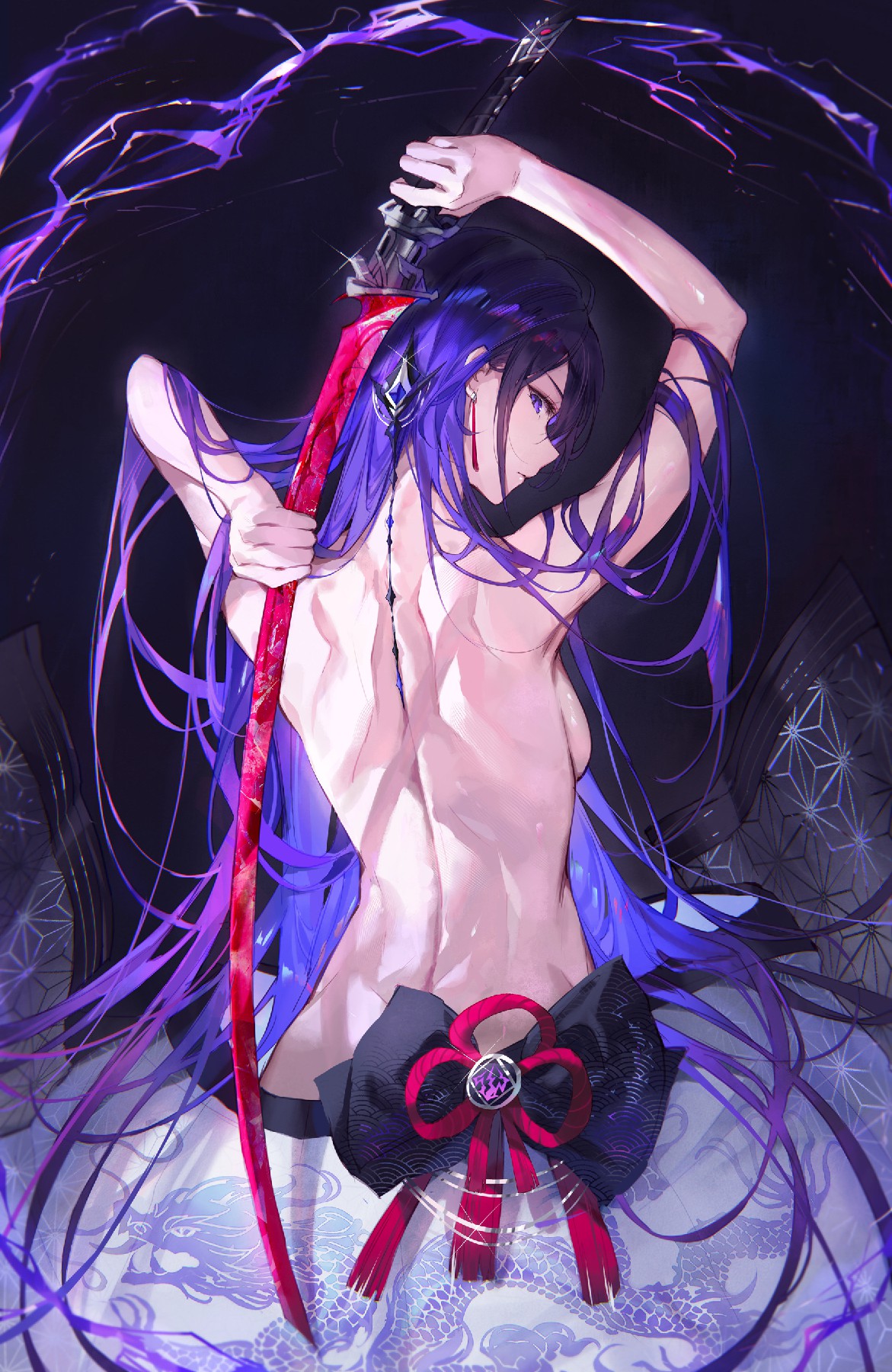 暗黑紫发剑姬：力量与美学的碰撞