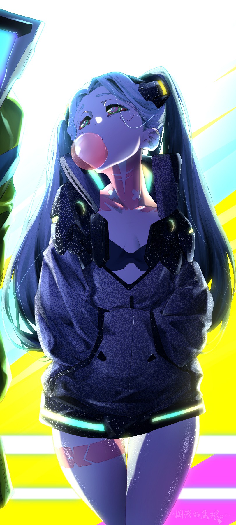 酷炫双马尾少女的潮流魅力