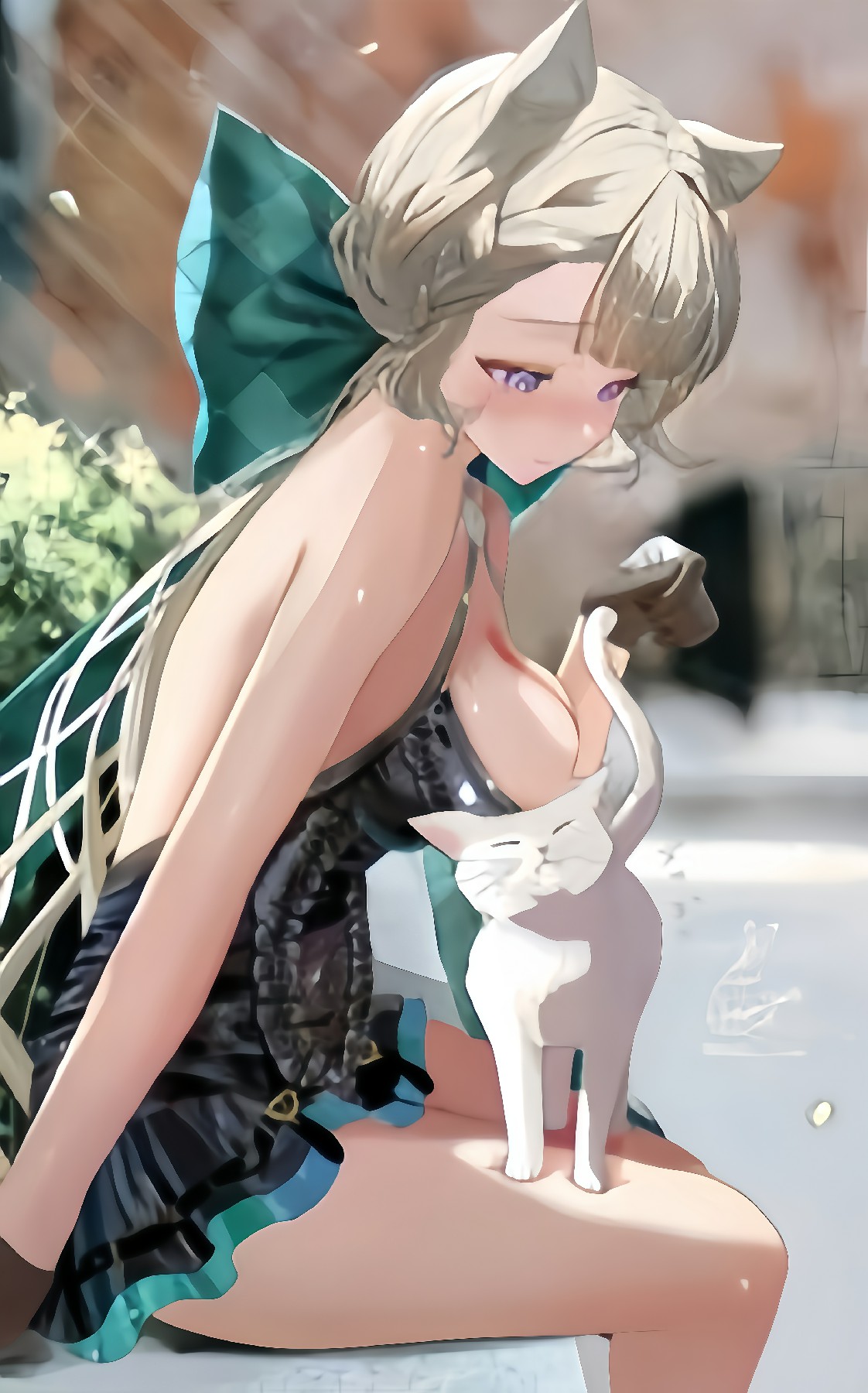 猫耳少女与萌猫的治愈互动时刻