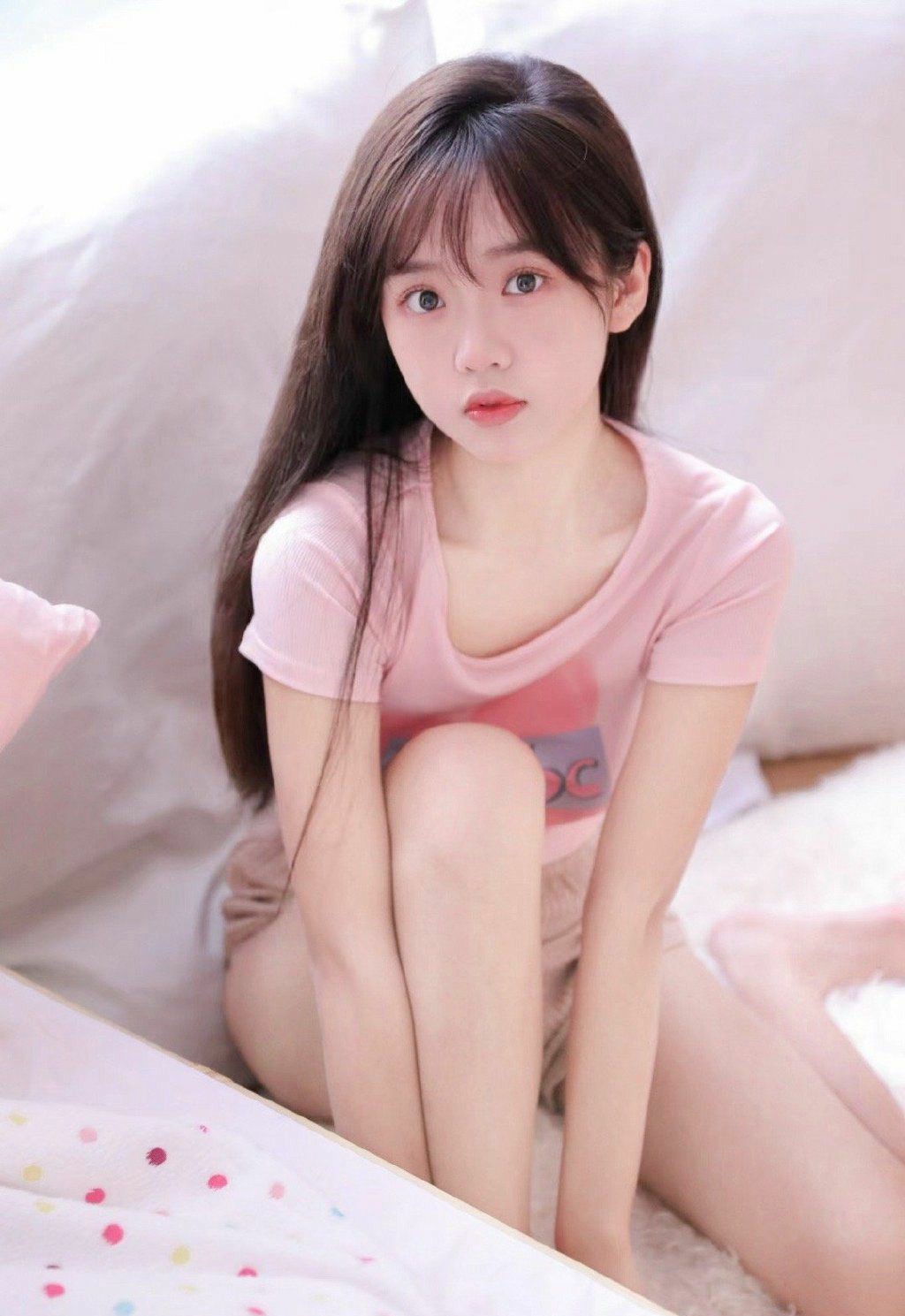 温柔粉色系居家look 少女感爆棚