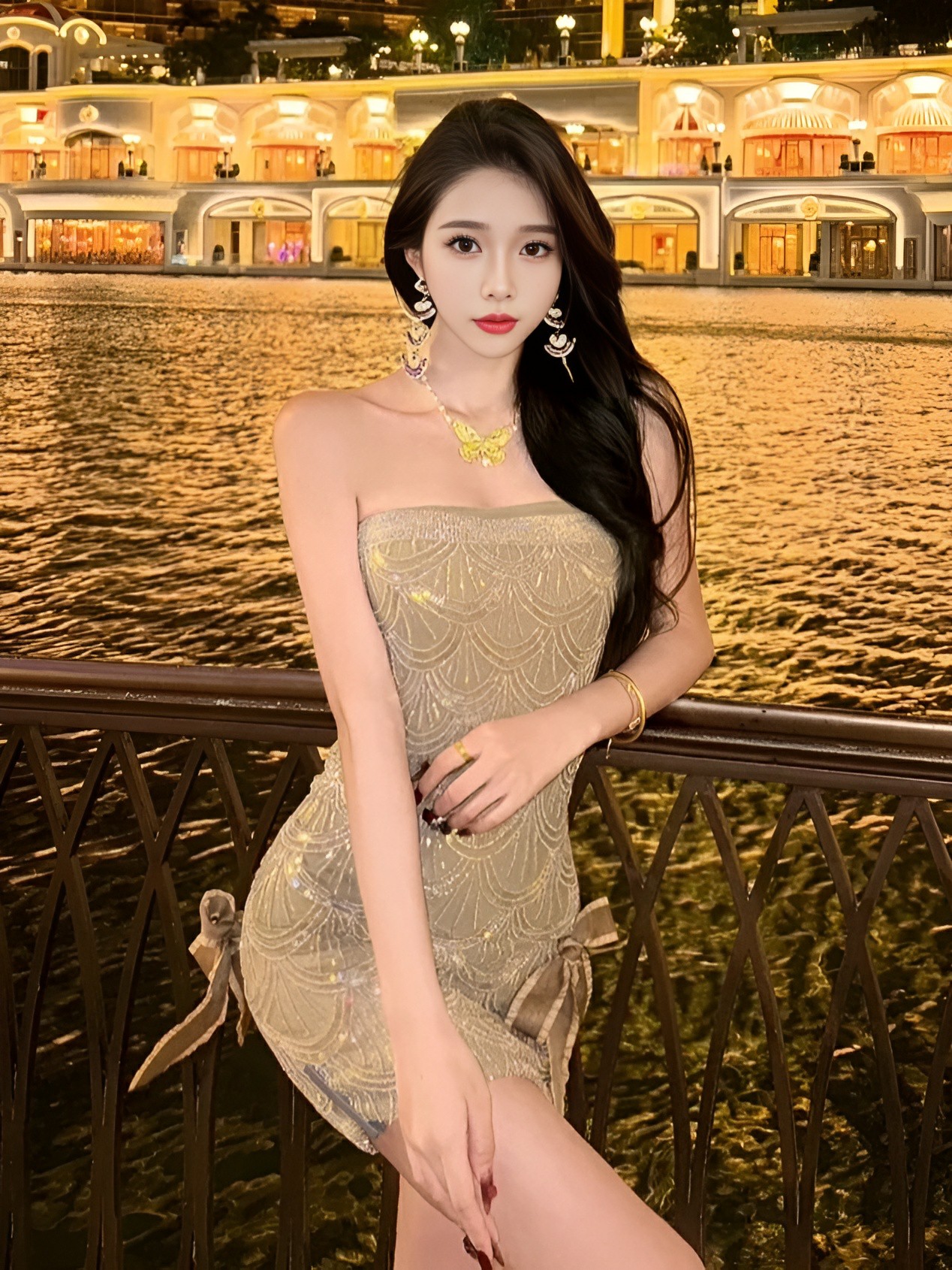 鎏金夜色里的华丽邂逅｜香槟金礼服绝了