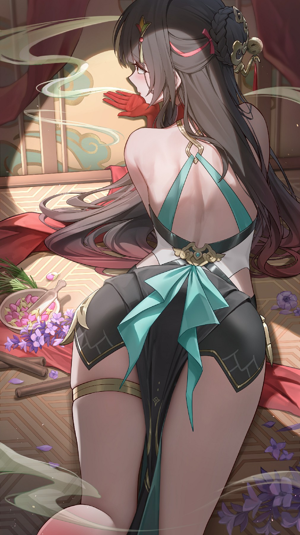 古风美人的优雅闲适瞬间