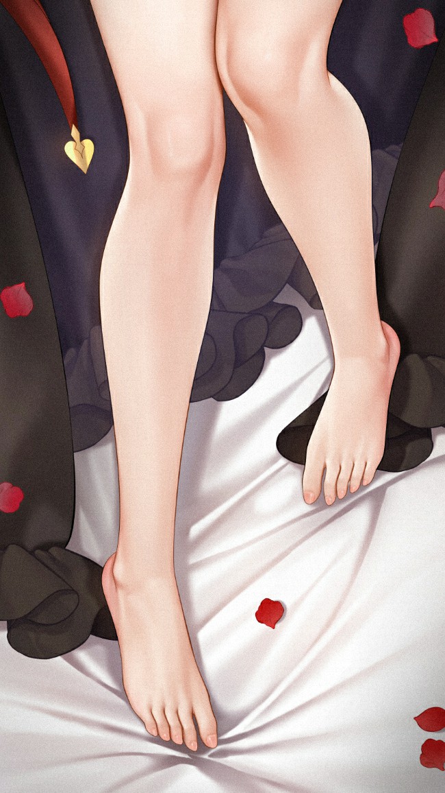 红玫瑰衬柔腿，唯美插画氛围感拉满