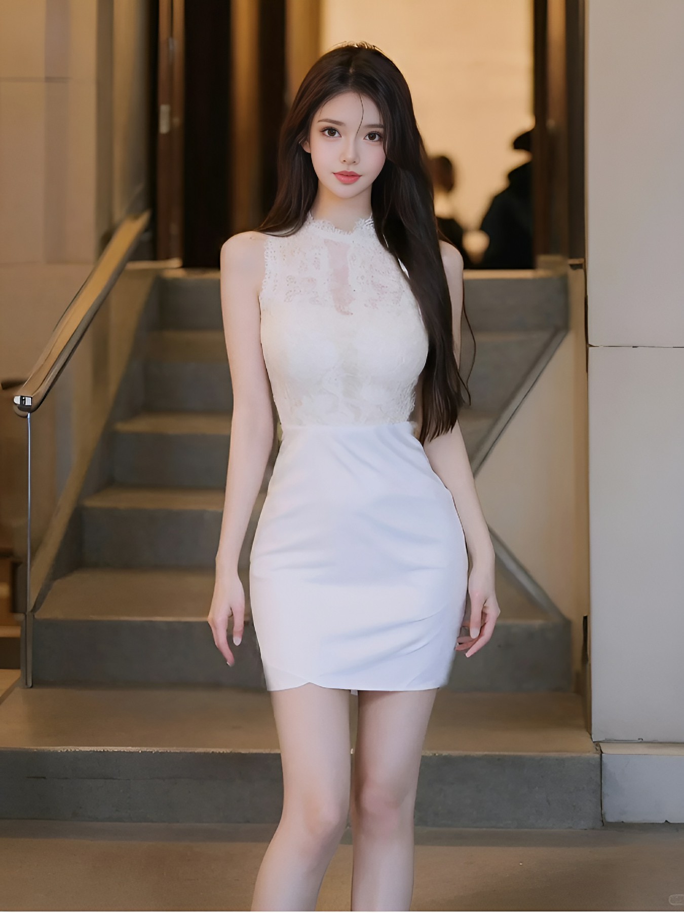 白色蕾丝包臀裙 优雅气质瞬间拉满