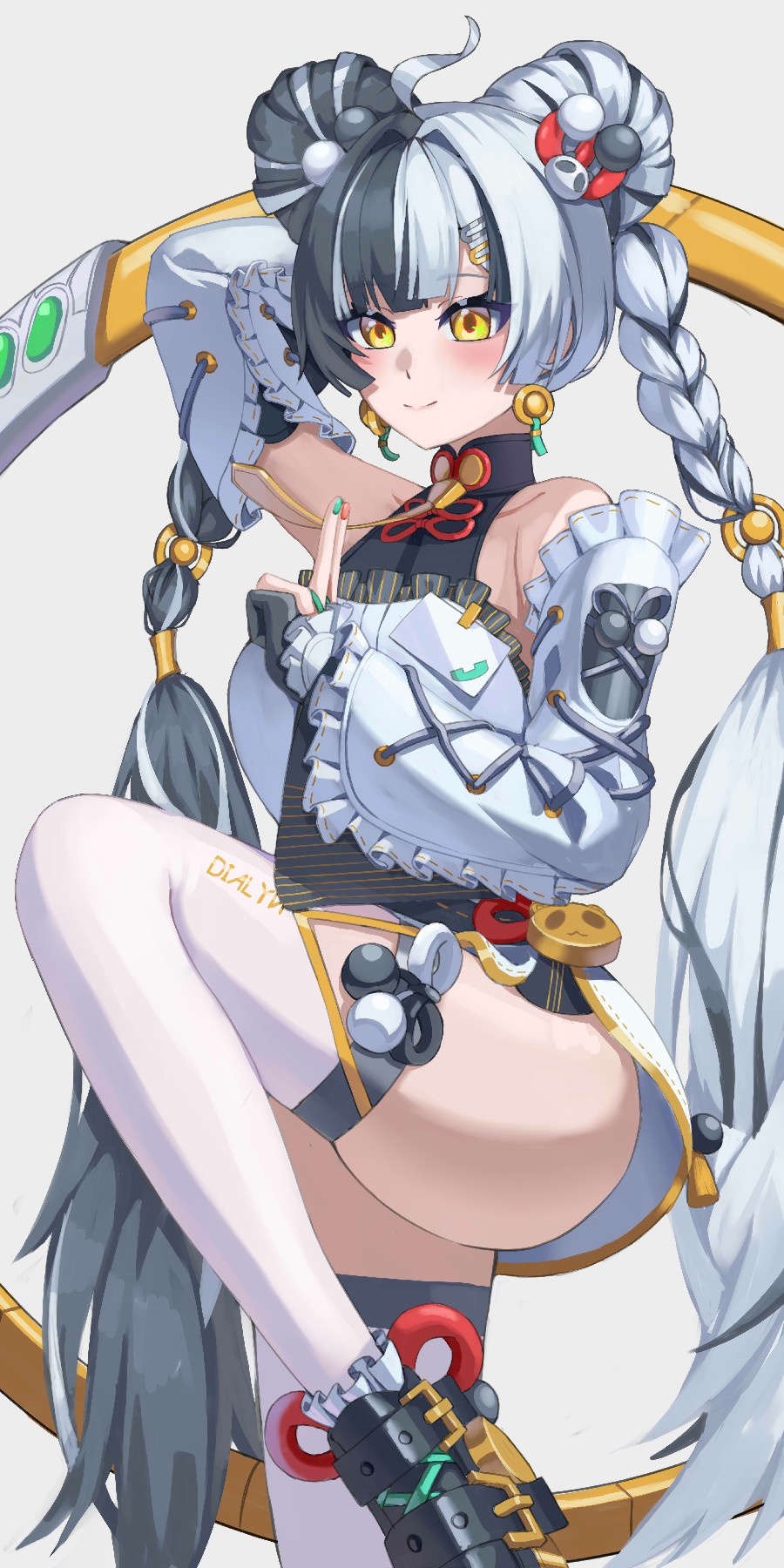 赛博国风二次元少女，造型惊艳设计感强