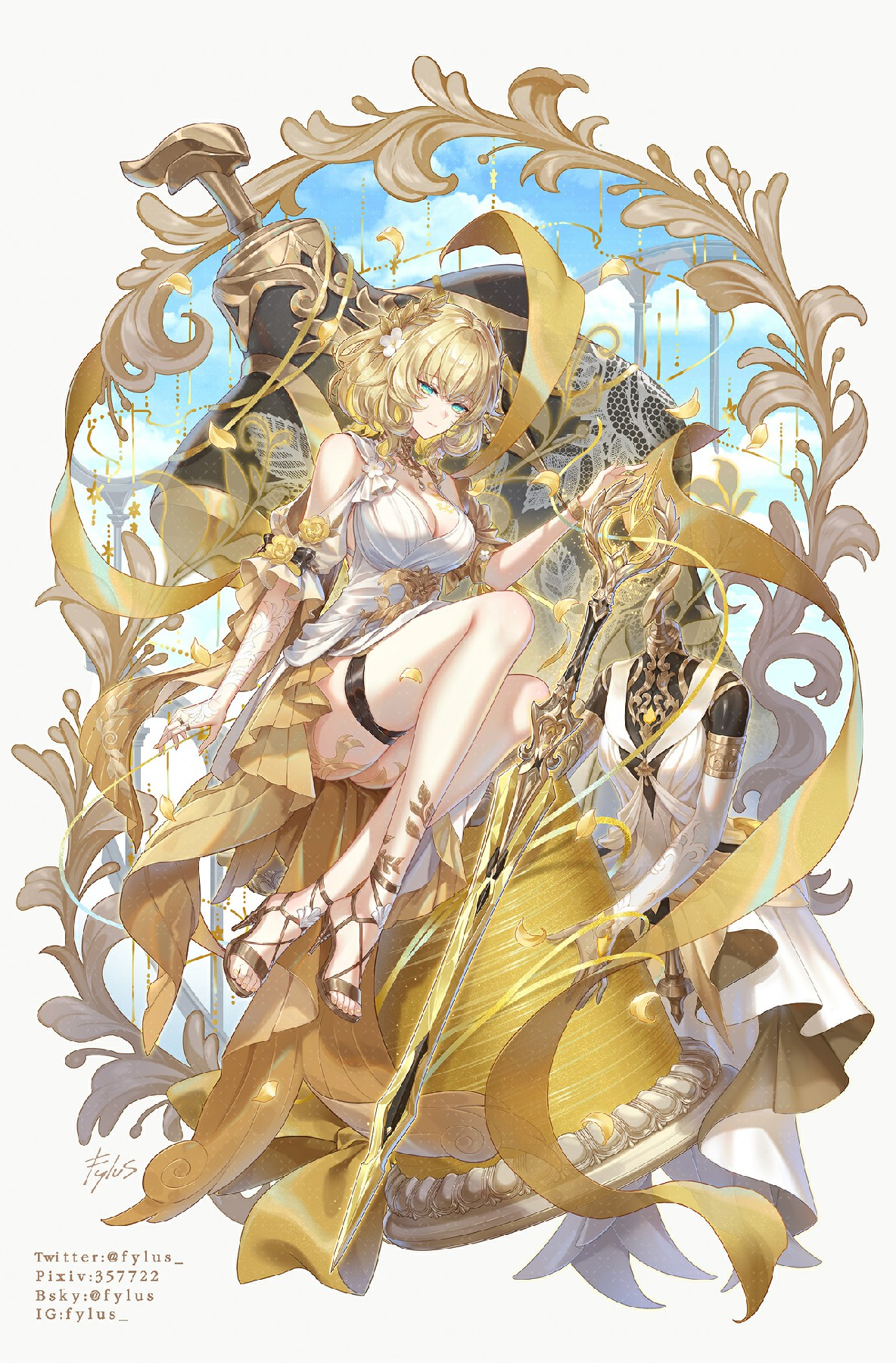 华丽梦幻的二次元少女插画