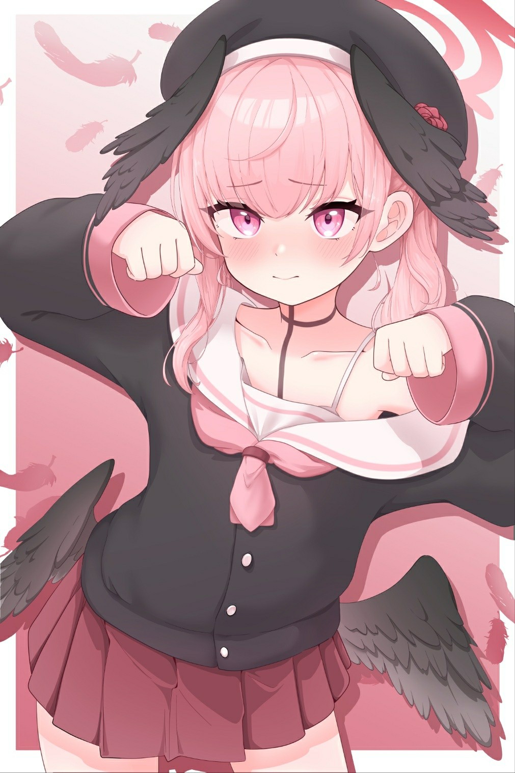粉发少女的羽翼魔法,黑甜系可爱暴击!
