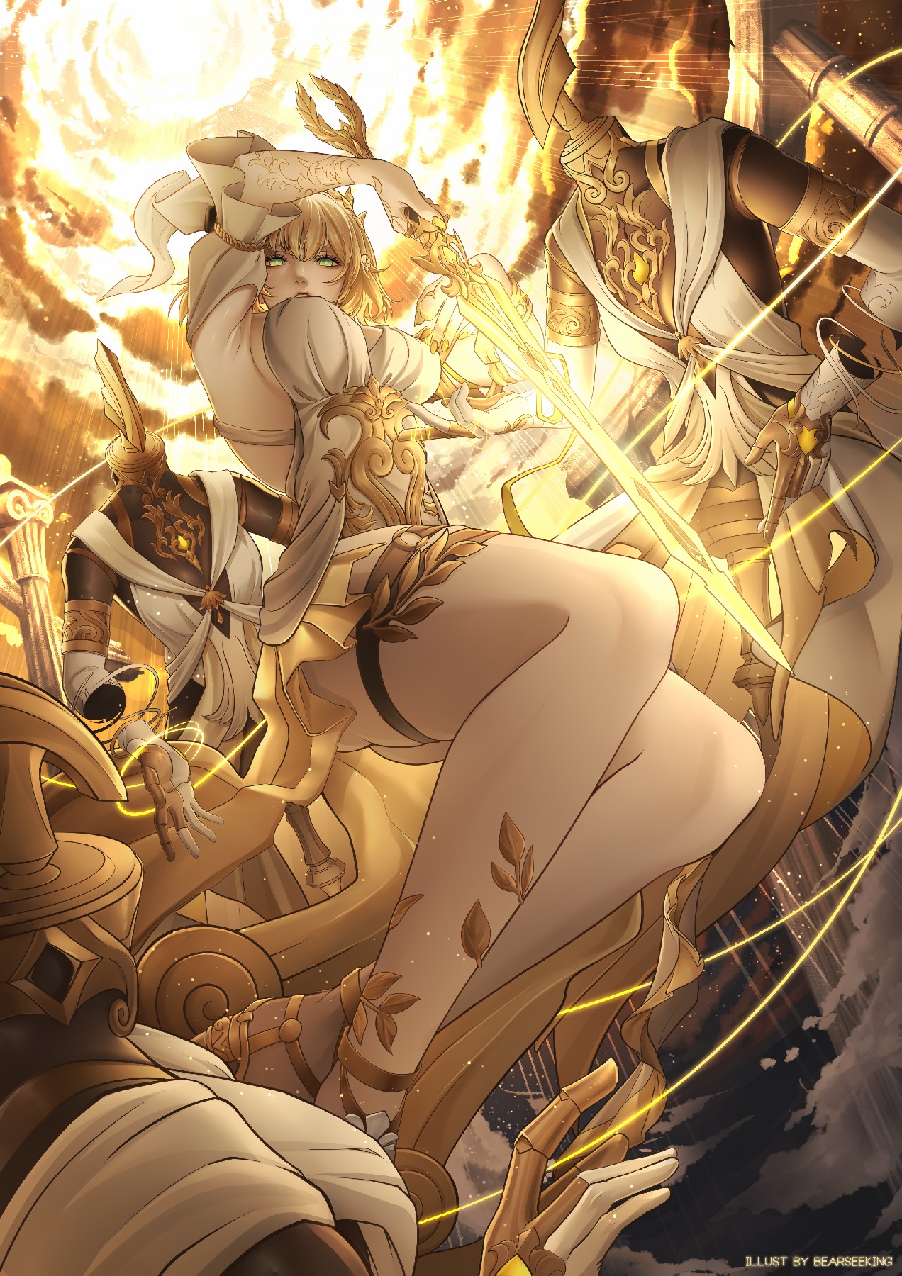 黄金战甲女神：神圣降临的华丽盛宴