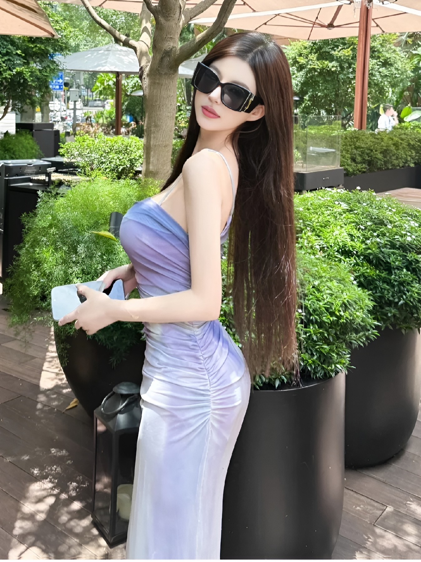 夏日清新穿搭 紫调长裙氛围感拉满