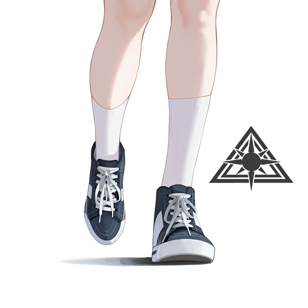 动漫风白袜蓝鞋，青春校园感拉满