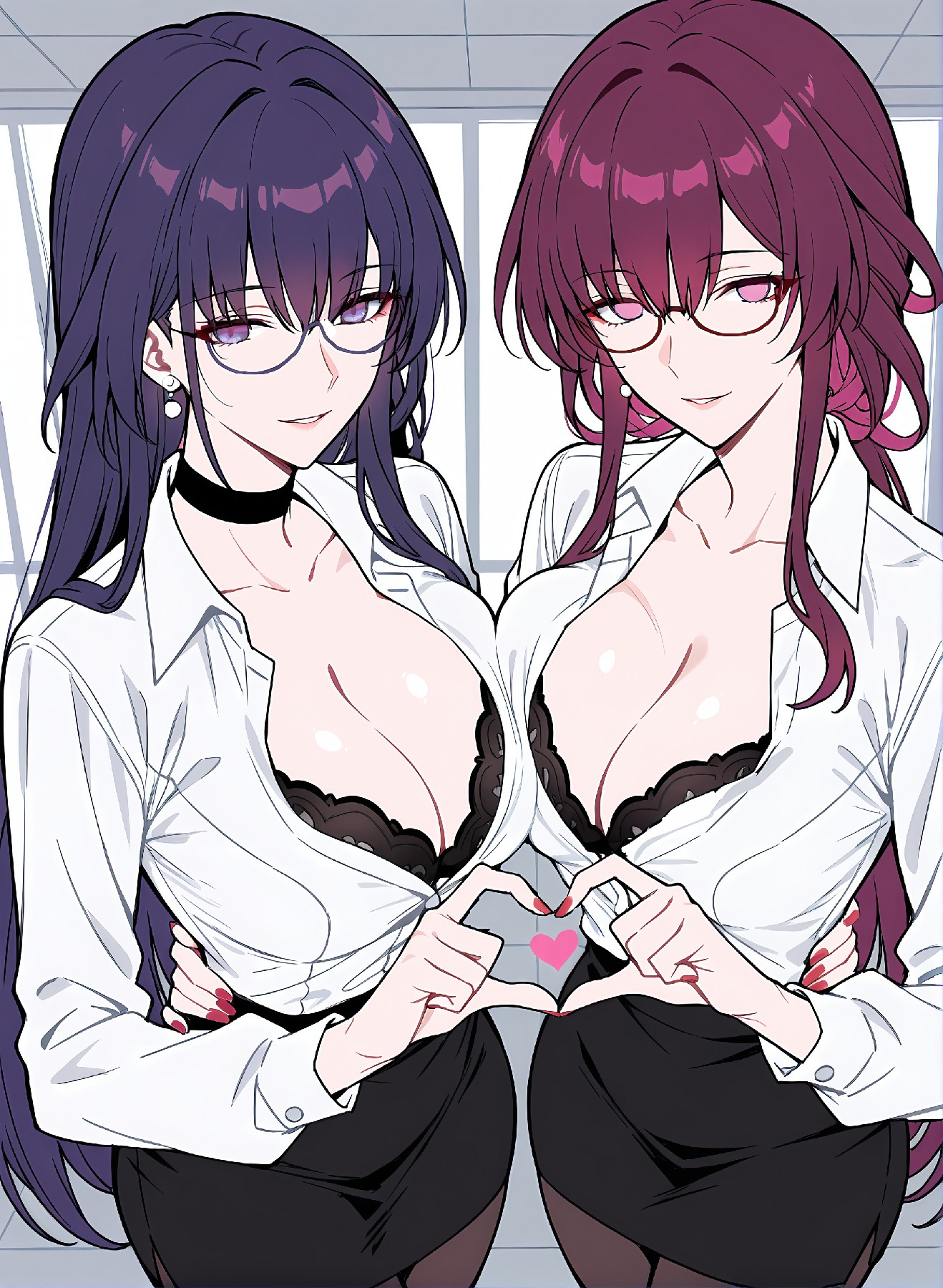 职场丽人双姝｜蕾丝白衬衫心动值拉满