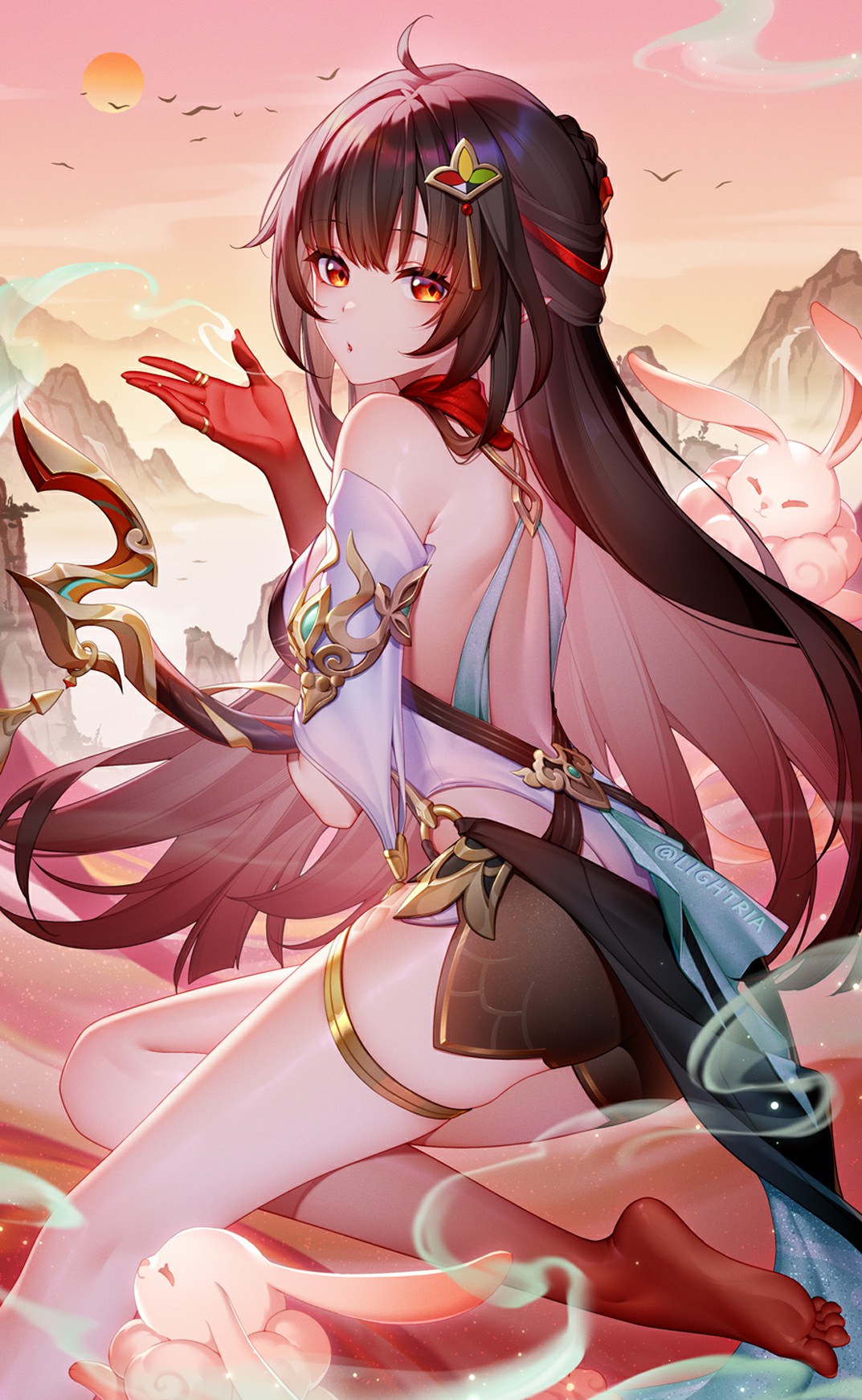 古风仙韵美少女携萌兔共赴梦幻仙境