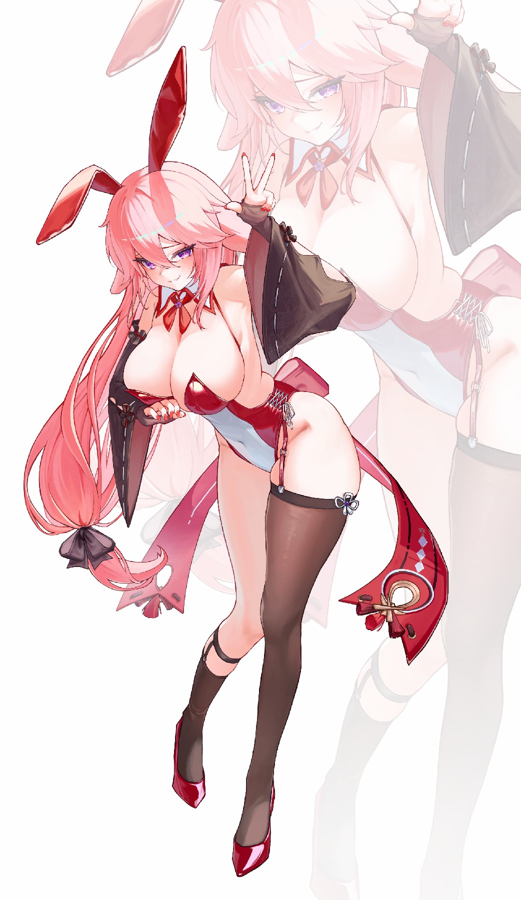 粉色兔耳娘兔女郎风性感立绘