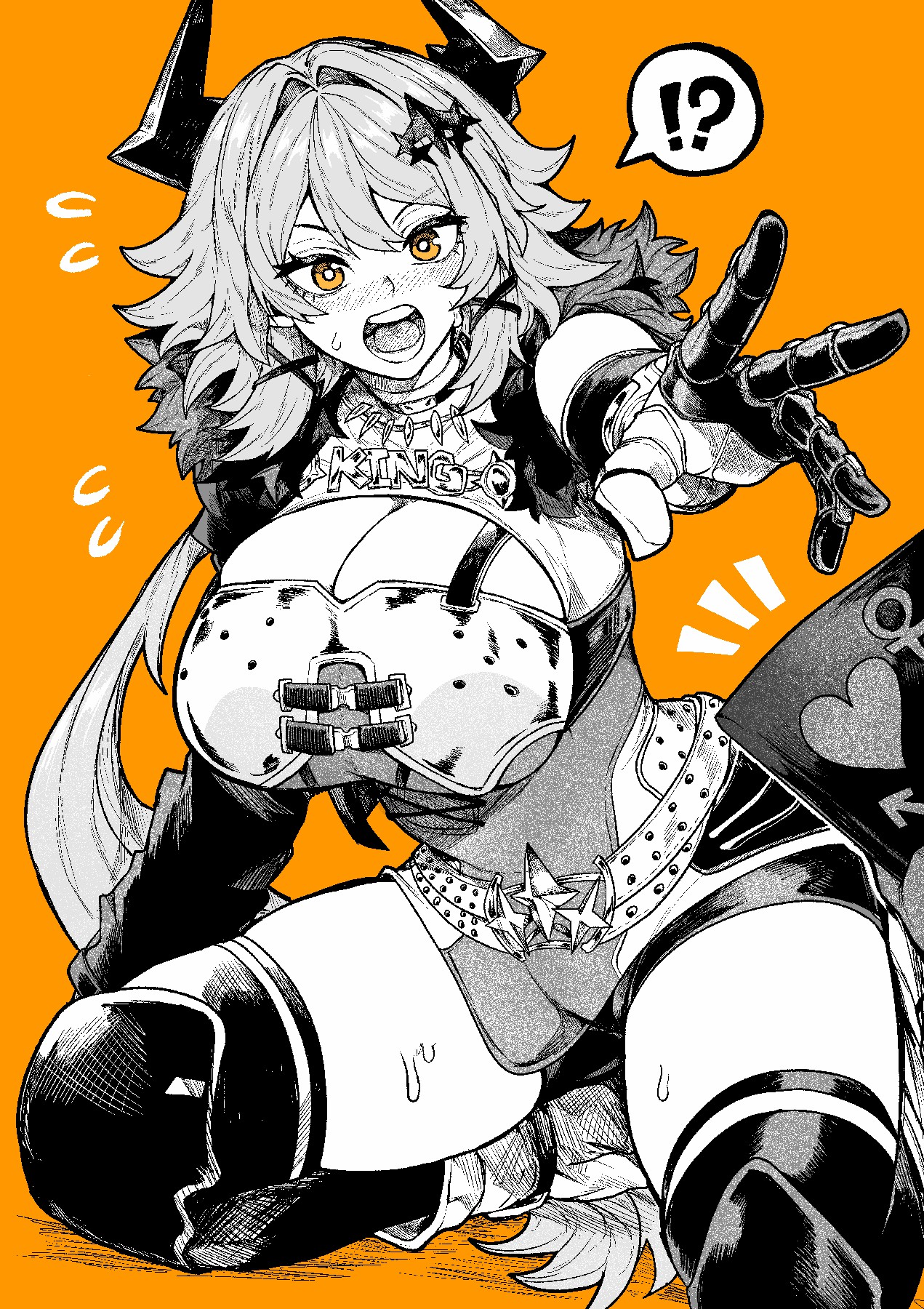 惊讶盔甲美少女，生动瞬间超有张力