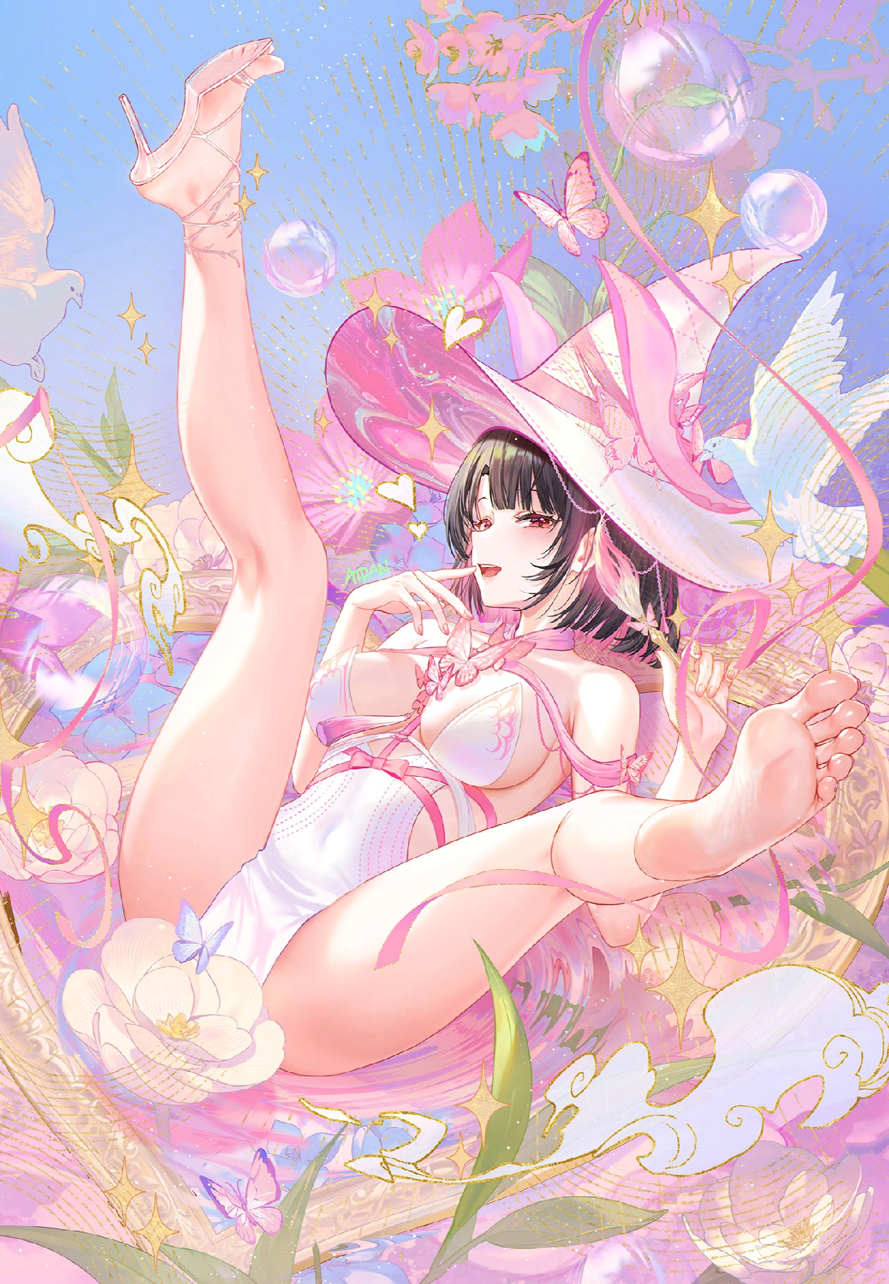 梦幻魔女的浪漫春日躺姿