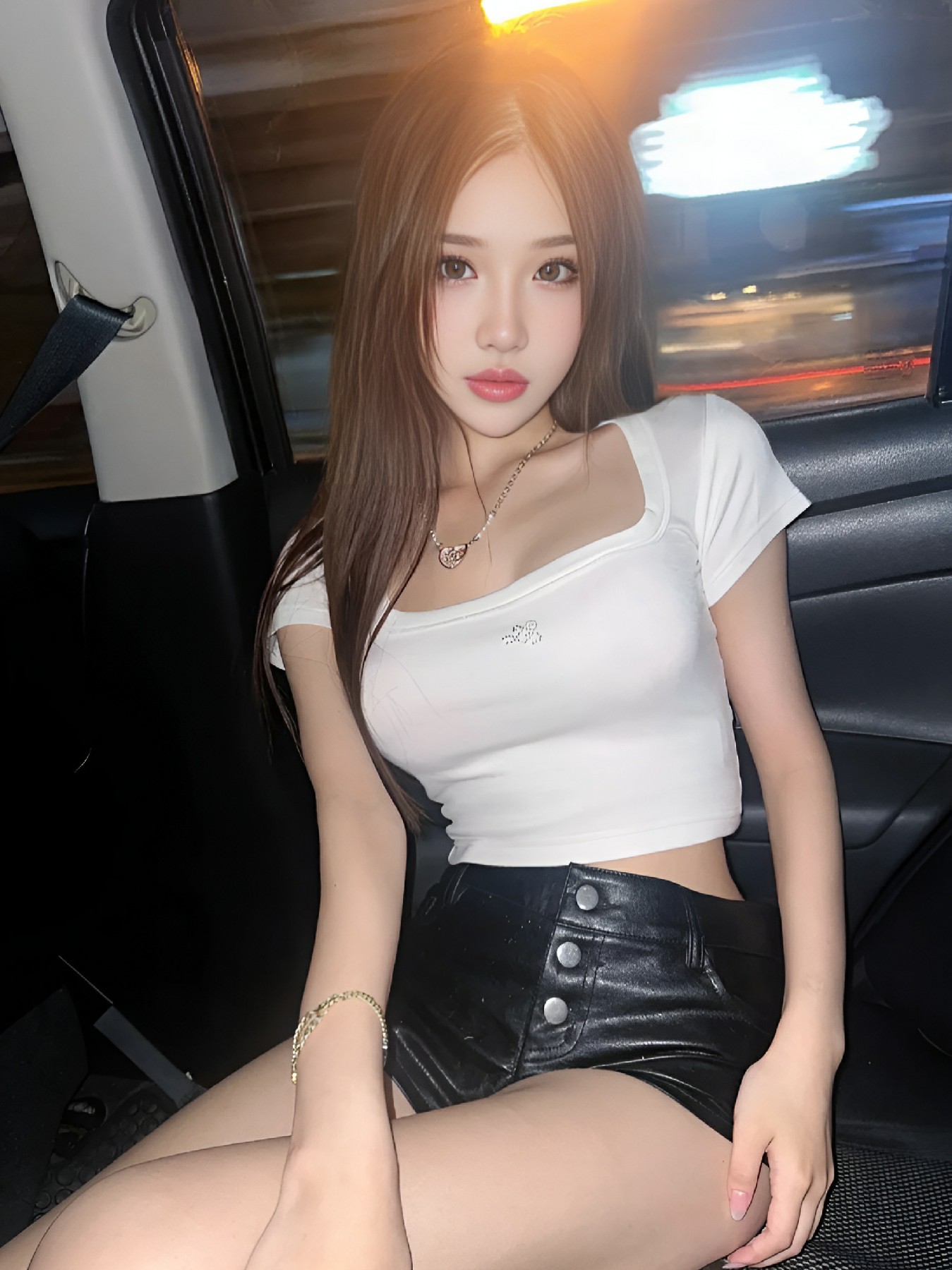 车内氛围感穿搭｜甜酷女孩的夜出look