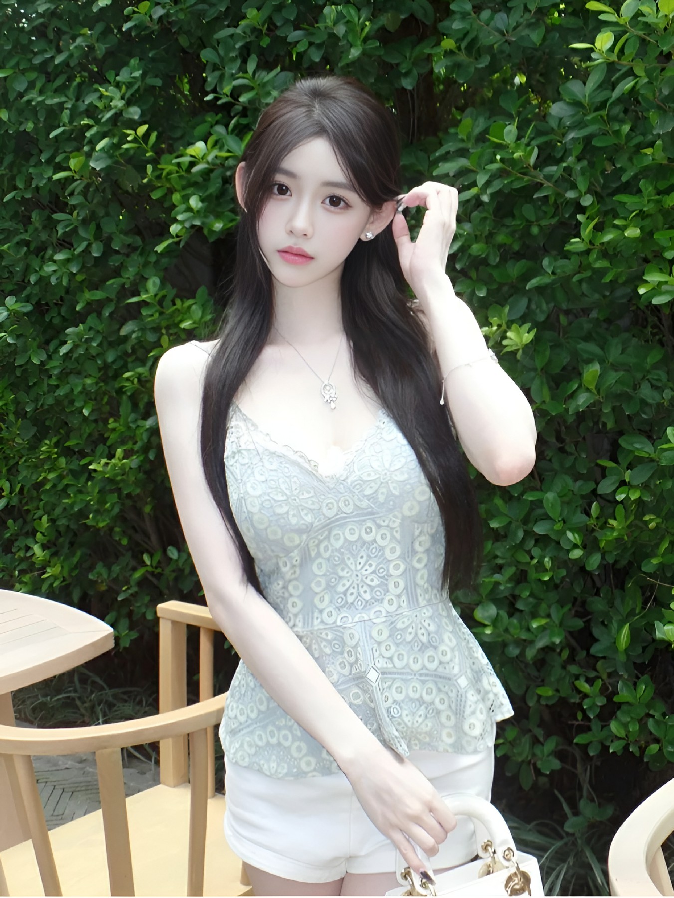 夏日清新蕾丝吊带，氛围感穿搭